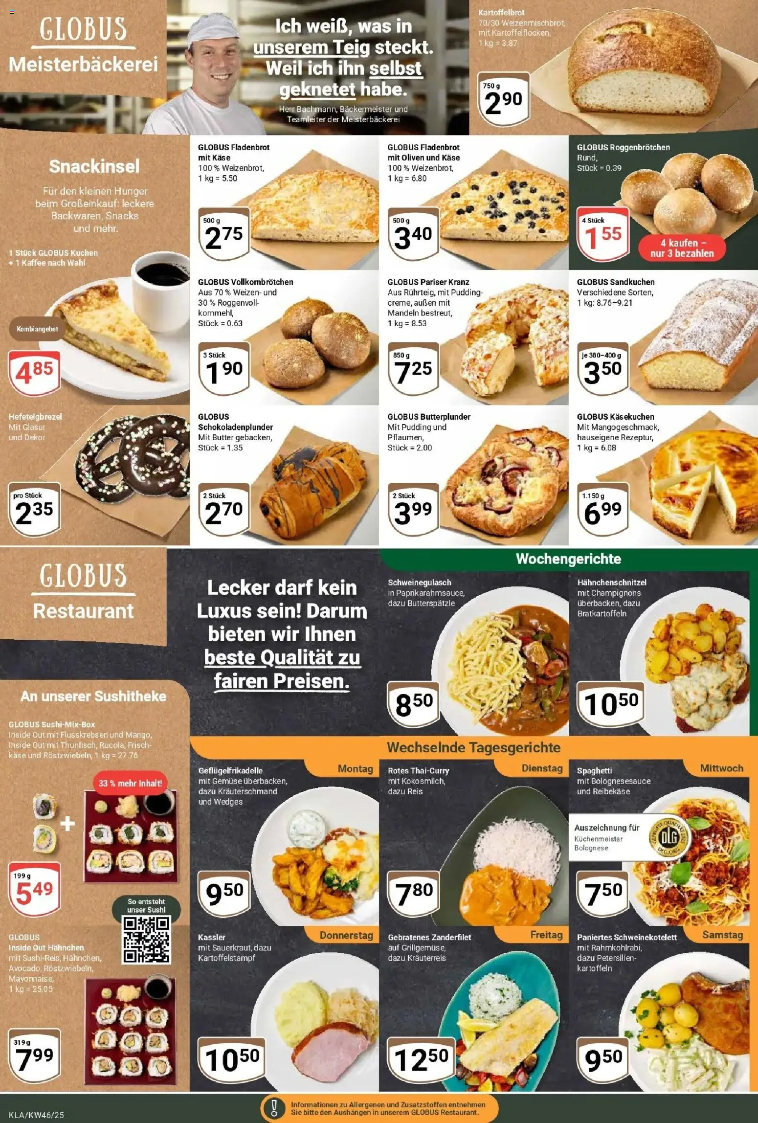 Globus prospekt Kaiserslautern	 – gültig ab 10.11.2025 | Seite: 7 | Produkte: Schweinegulasch, Butter, Mandeln, Kartoffeln