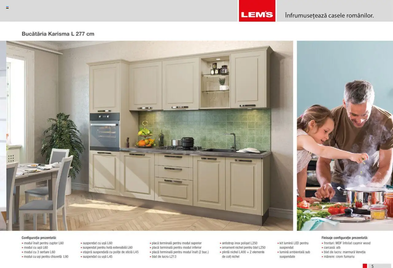 Lem’s catalog - Bucătăria Karisma – valabil de la 17.11.2023 | Pagină: 5 | Produse: Hotă, Carcasă, Etajeră, Ușă