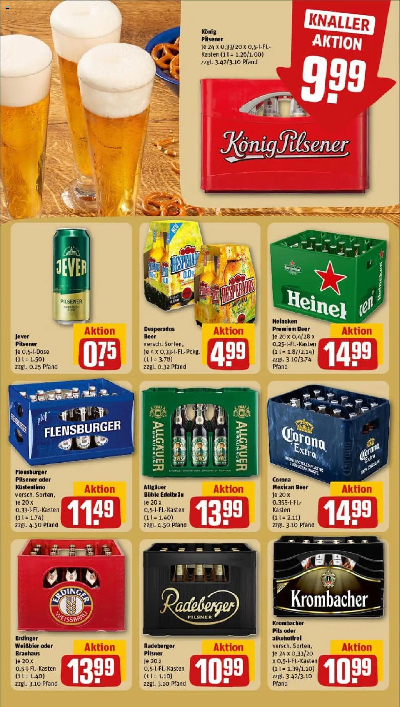 Rewe prospekt Harsefeld	 – gültig ab 28.09.2025 | Seite: 23 | Produkte: Konig pilsener, Erdinger, Flensburger, Heineken