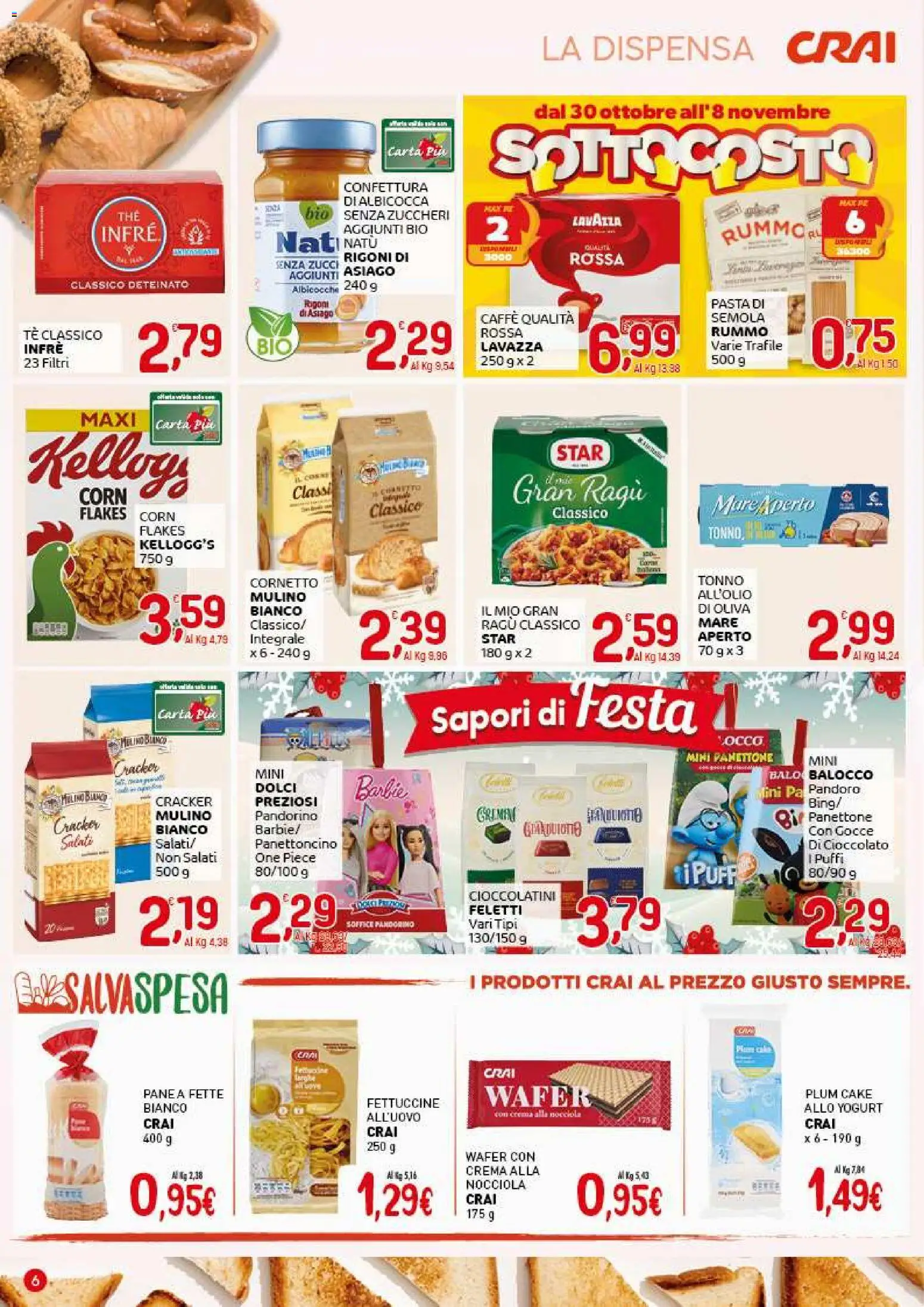Volantino CRAI del 30.10.2025 | Pagina: 6 | Prodotti: Tè, Albicocche, Lavazza, Cioccolatini