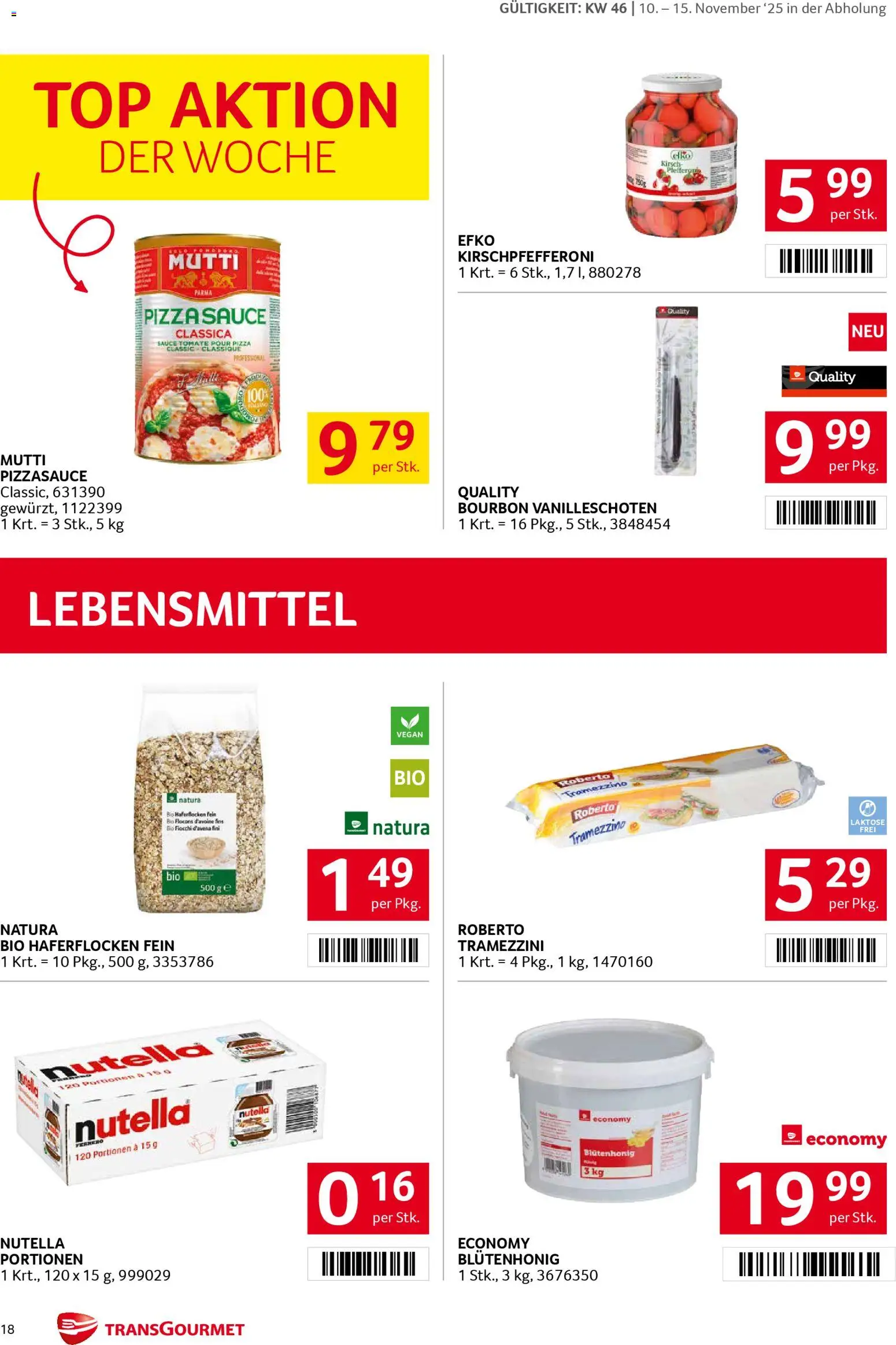 Transgourmet Flugblatt gültig ab 10.11.2025 | Seite: 17 | Produkte: Libacomb, Pizza, Bourbon