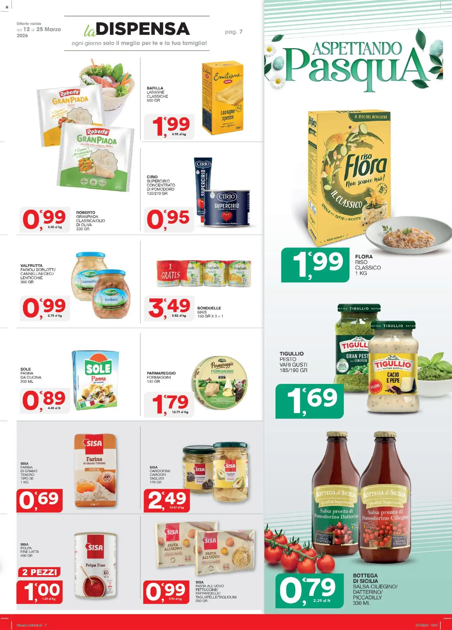 Volantino SISA del 12.03.2026 | Pagina: 7 | Prodotti: Uova, Riso, Panna, Mais