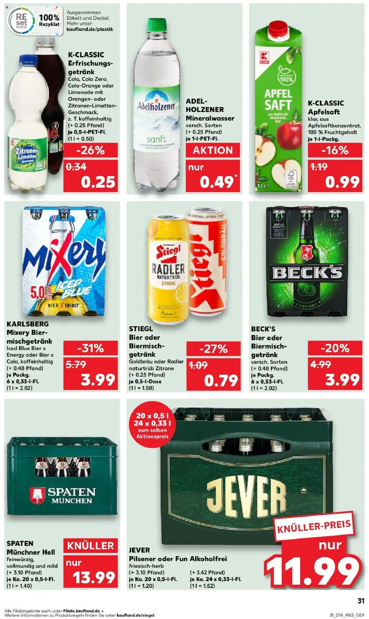 Kaufland - Dreieich-Sprendlingen, Robert-Bosch-Straße 15 - gültig ab dem 03.04.2025 | Seite: 31 | Produkte: Äpfel, Zitrone, Jever, Mixery