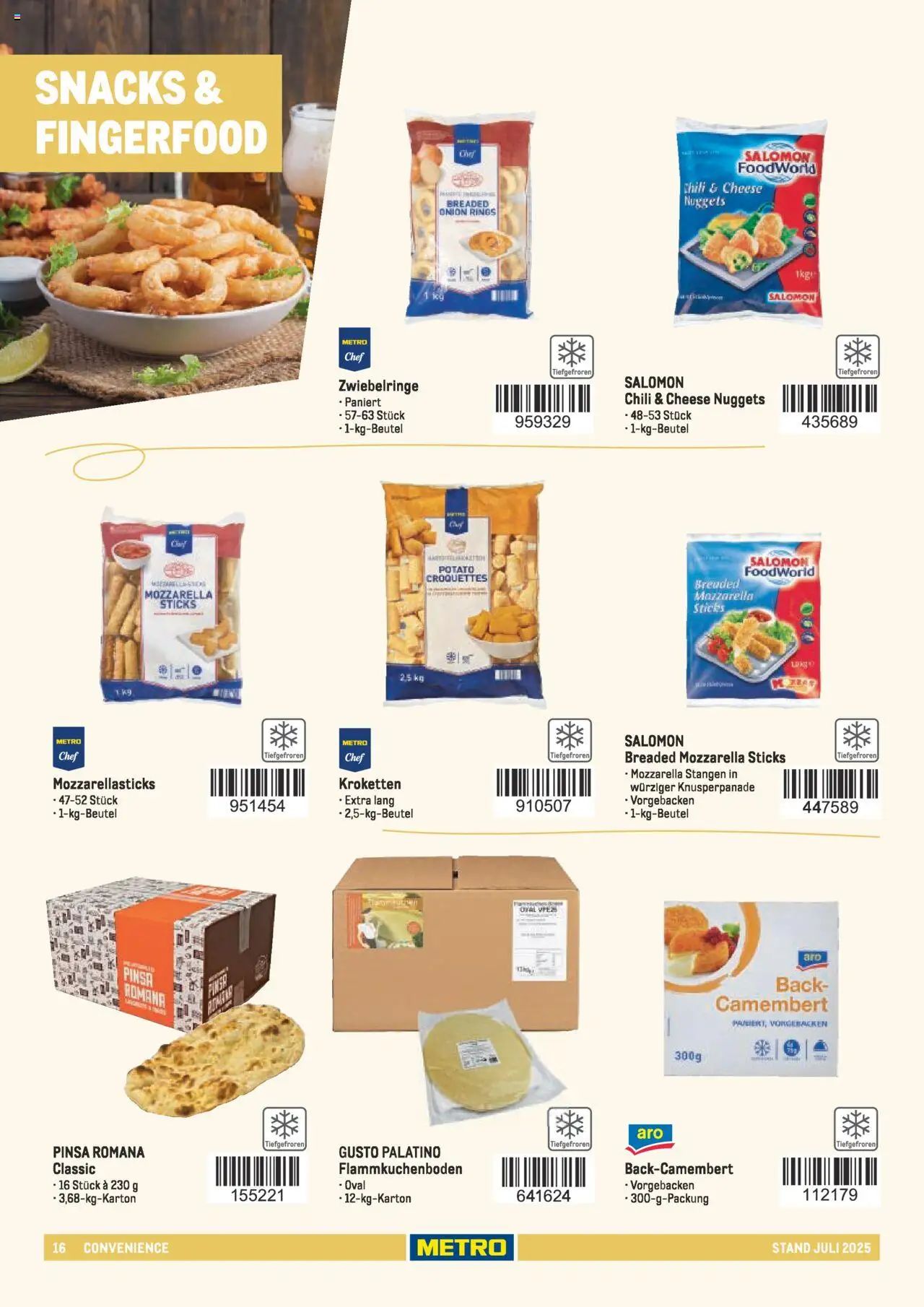 Metro - Sortimentskatalog Lieferservice – gültig ab 31.07.2025 | Seite: 16 | Produkte: Mozzarella, Chili
