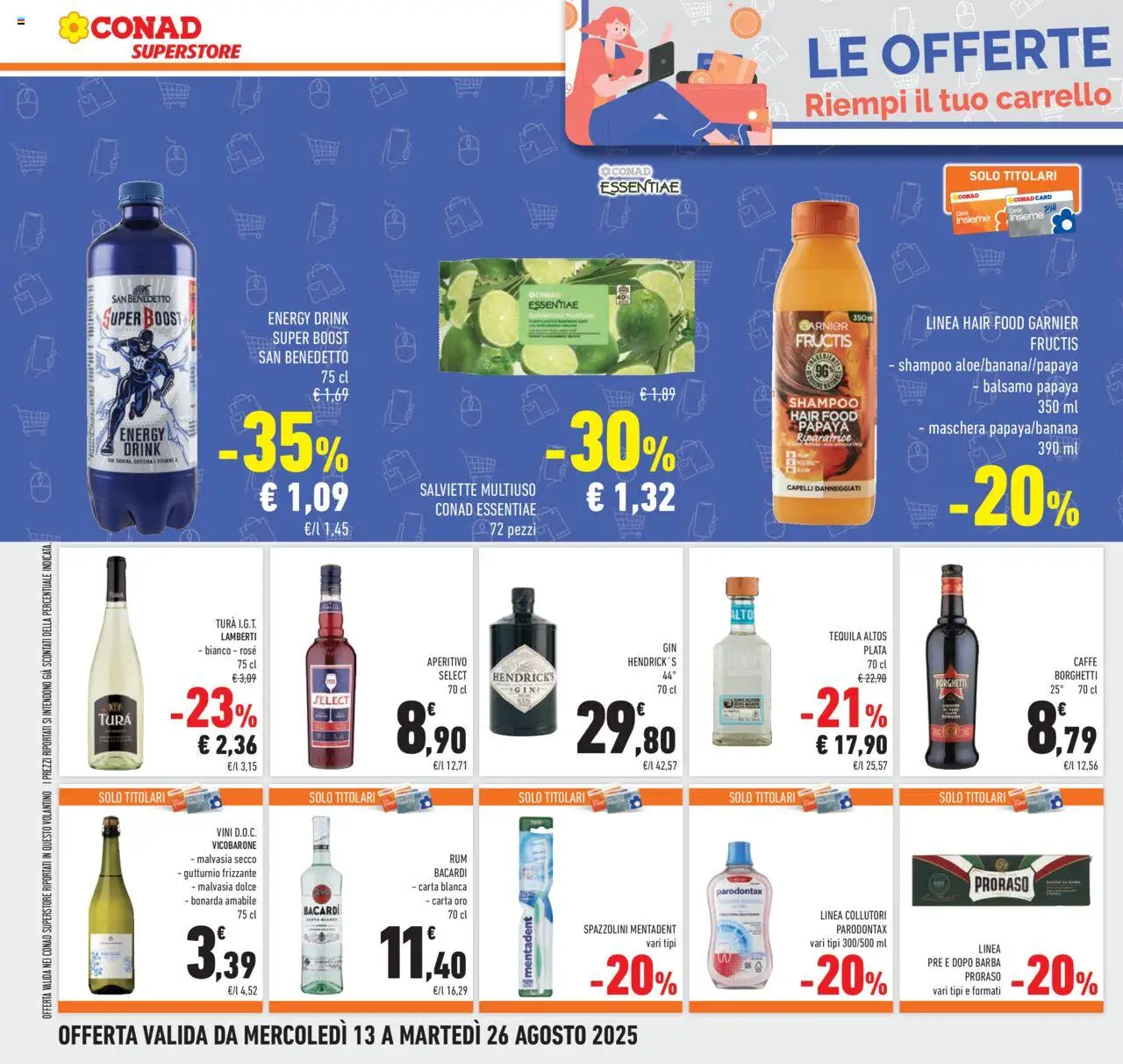 Volantino Conad del 13.08.2025 | Pagina: 32 | Prodotti: Shampoo, Balsamo, Gin, Aperitivo