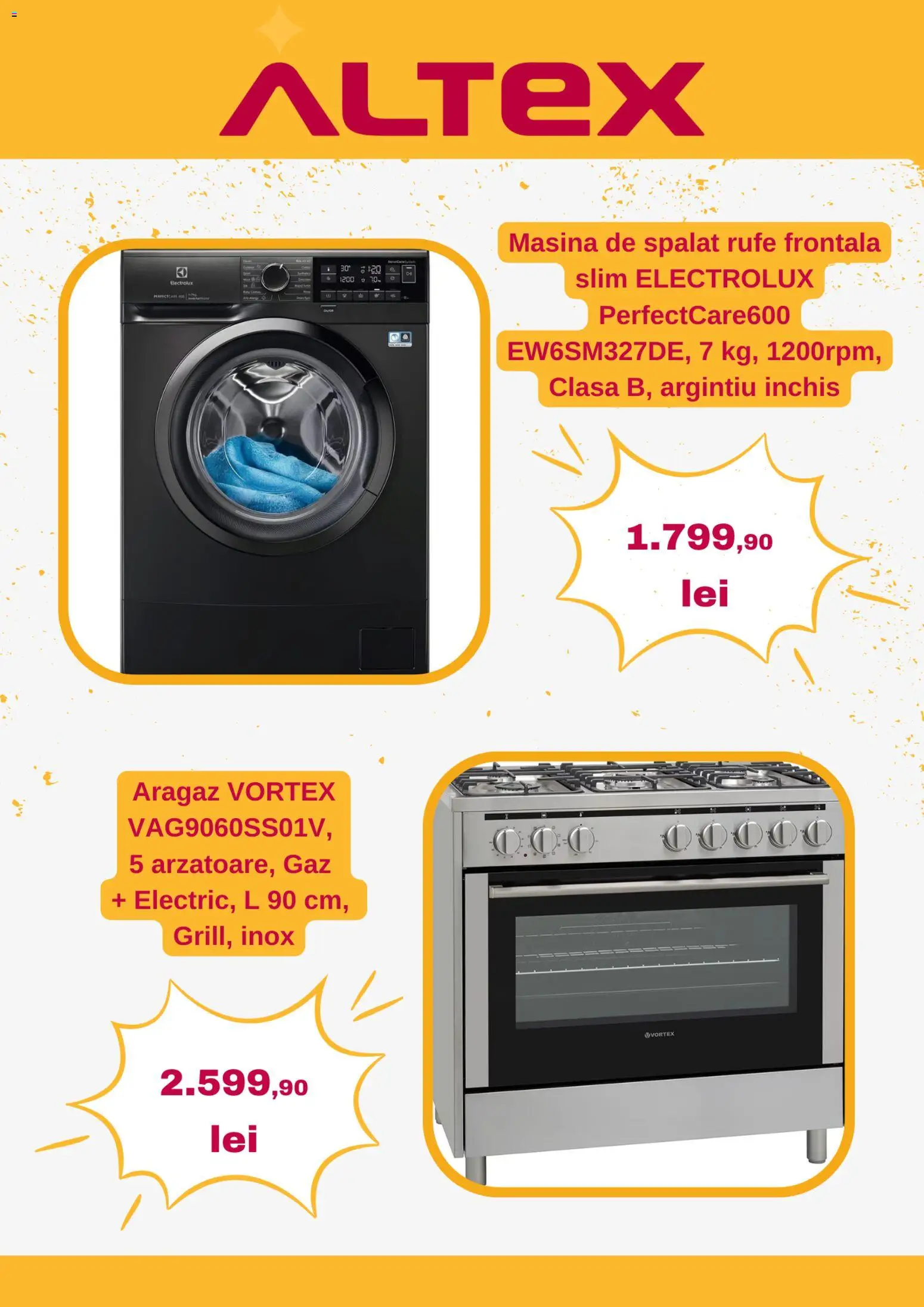 Noul catalog Altex – valabil de la 18.12.2025 | Pagină: 6 | Produse: Mașină De Spălat, Aragaz