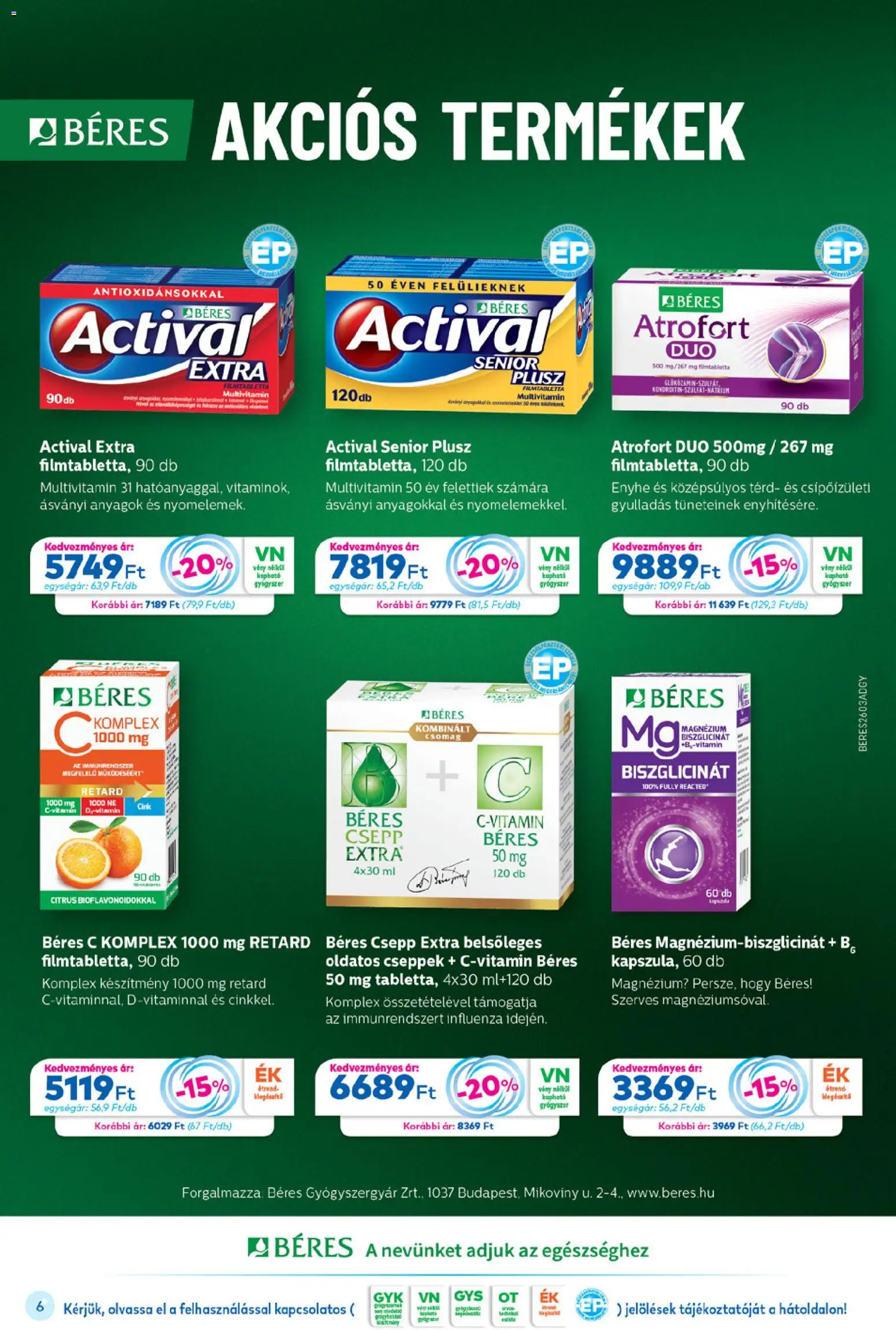 Gyöngy Patikák akciós ujság - amely érvényes a következő dátumtól: 01.03.2026 | Oldal: 6 | Termékek: Béres csepp, Multivitamin