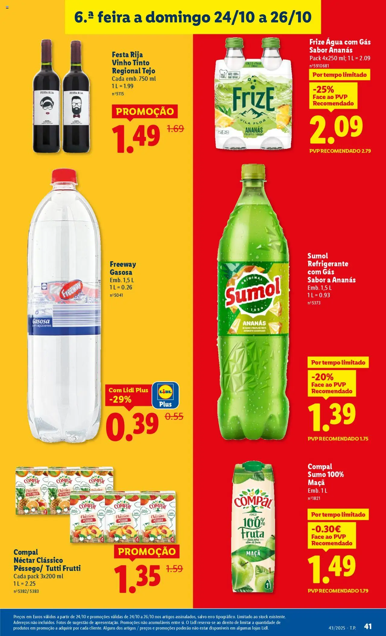 Lidl folheto │ válido de 20.10.2025 | Página: 41 | Produtos: Agua, Refrigerante, Maça, Vinho