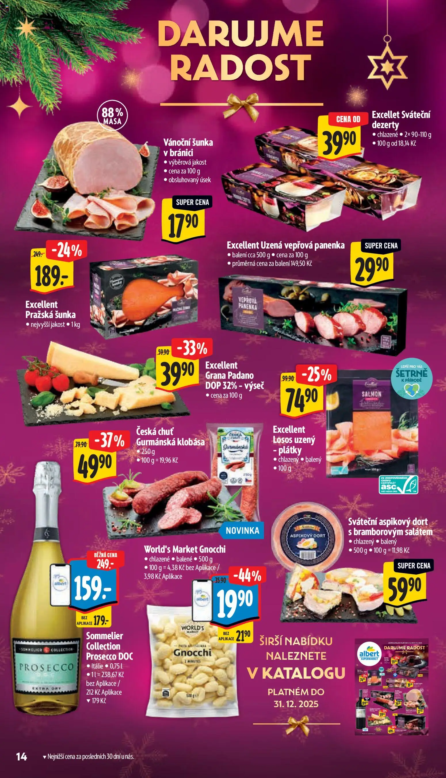Albert leták - Supermarket od 10.12.2025 | Strana: 22 | Produkty: Klobása, Losos, Dort, Grana Padano