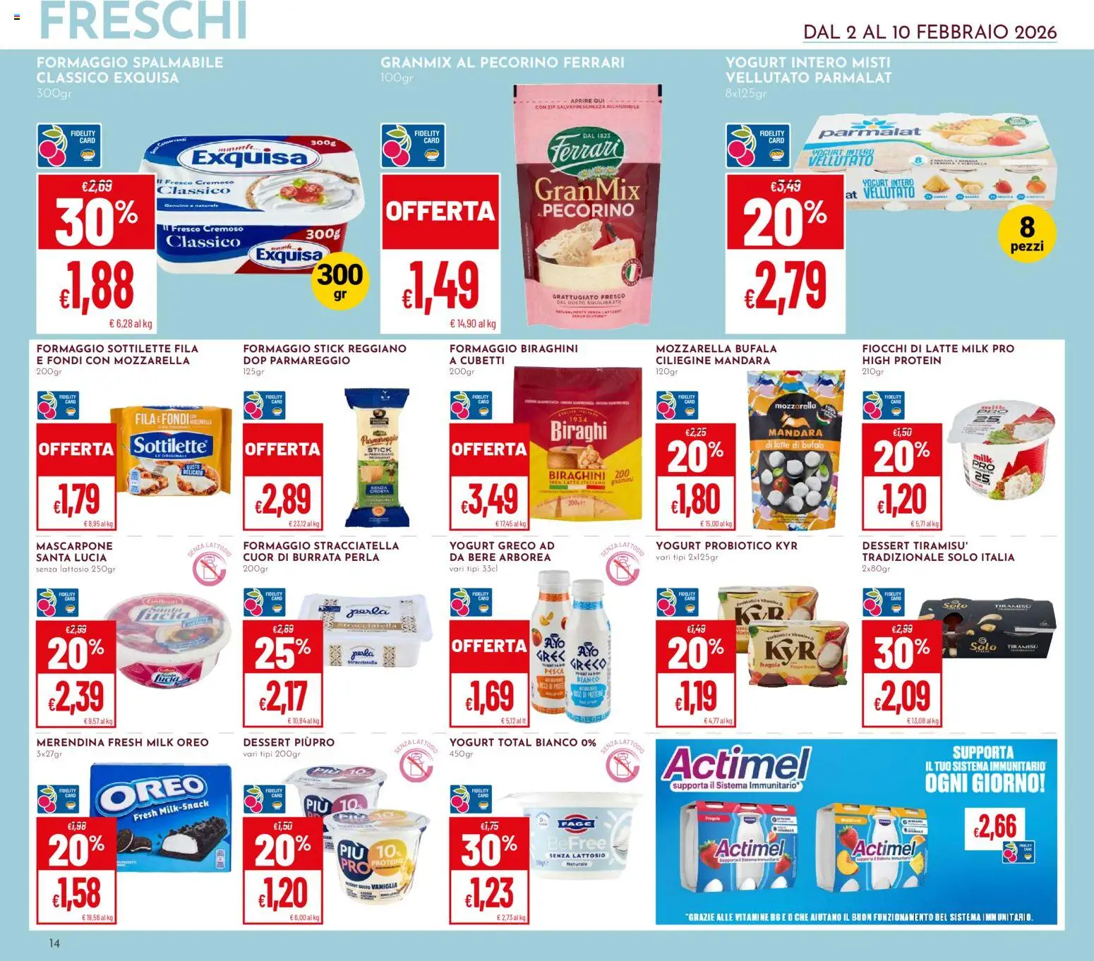 Volantino Pan del 02.02.2026 | Pagina: 14 | Prodotti: Mozzarella, Latte, Formaggio, Pecorino