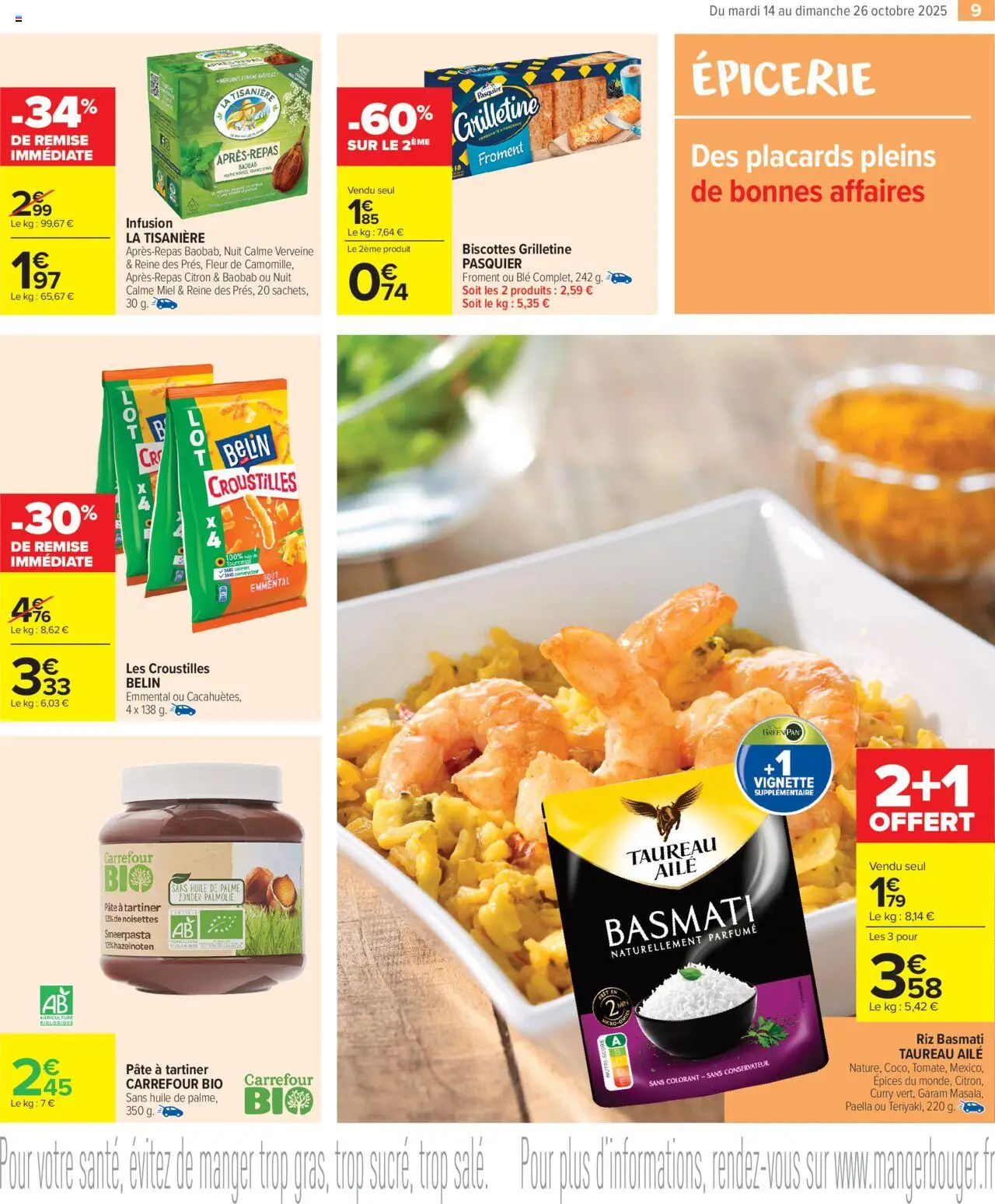 {H1} | Page: 11 | Produits: Emmental, Pâte à tartiner, Riz basmati, Huile