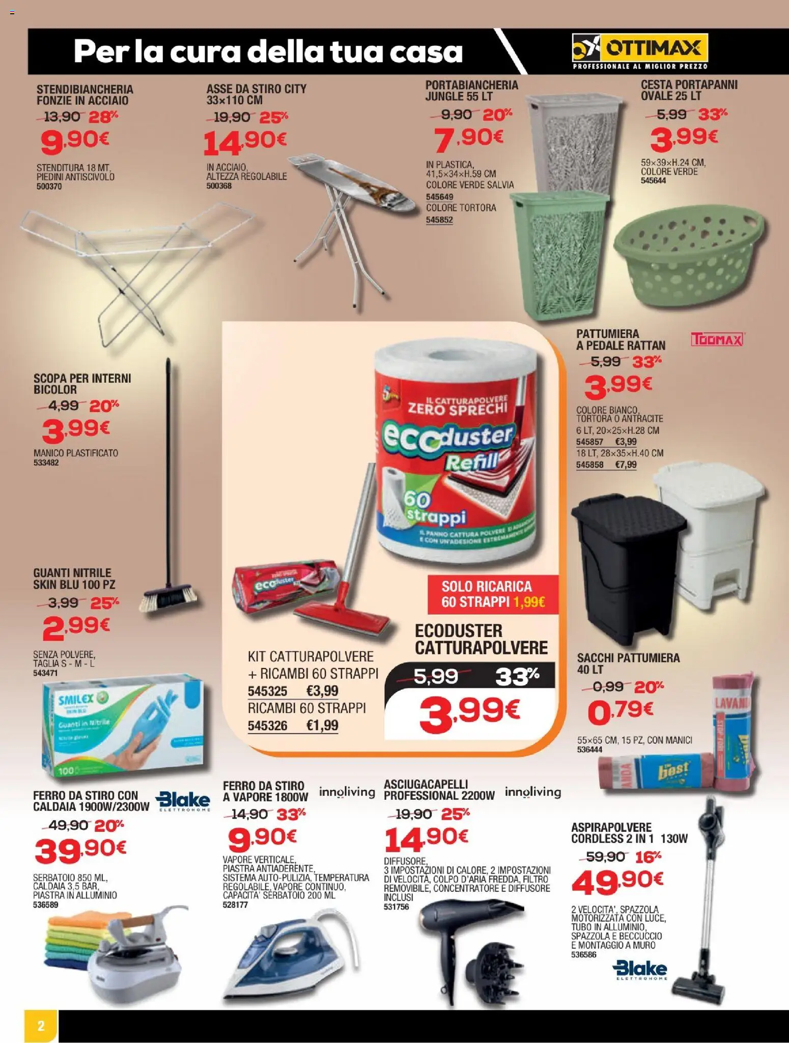 Volantino Ottimax del 15.01.2026 | Pagina: 10 | Prodotti: Scopa, Alluminio, Aspirapolvere, Portabiancheria