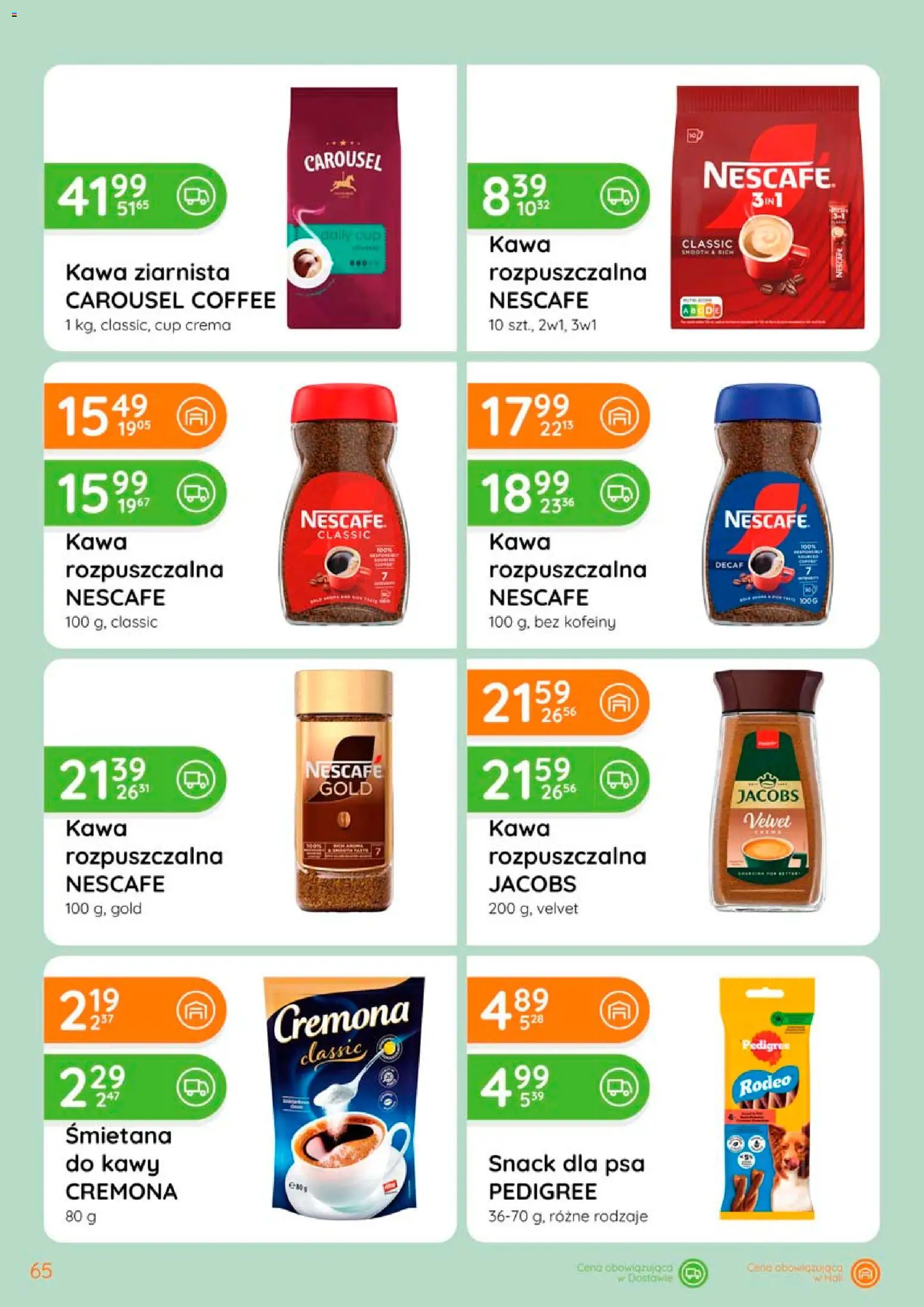 Eurocash gazetka od 02.04.2026 | Strona: 65 | Produkty: Nescafe, Kawa ziarnista, Pedigree, Kawa