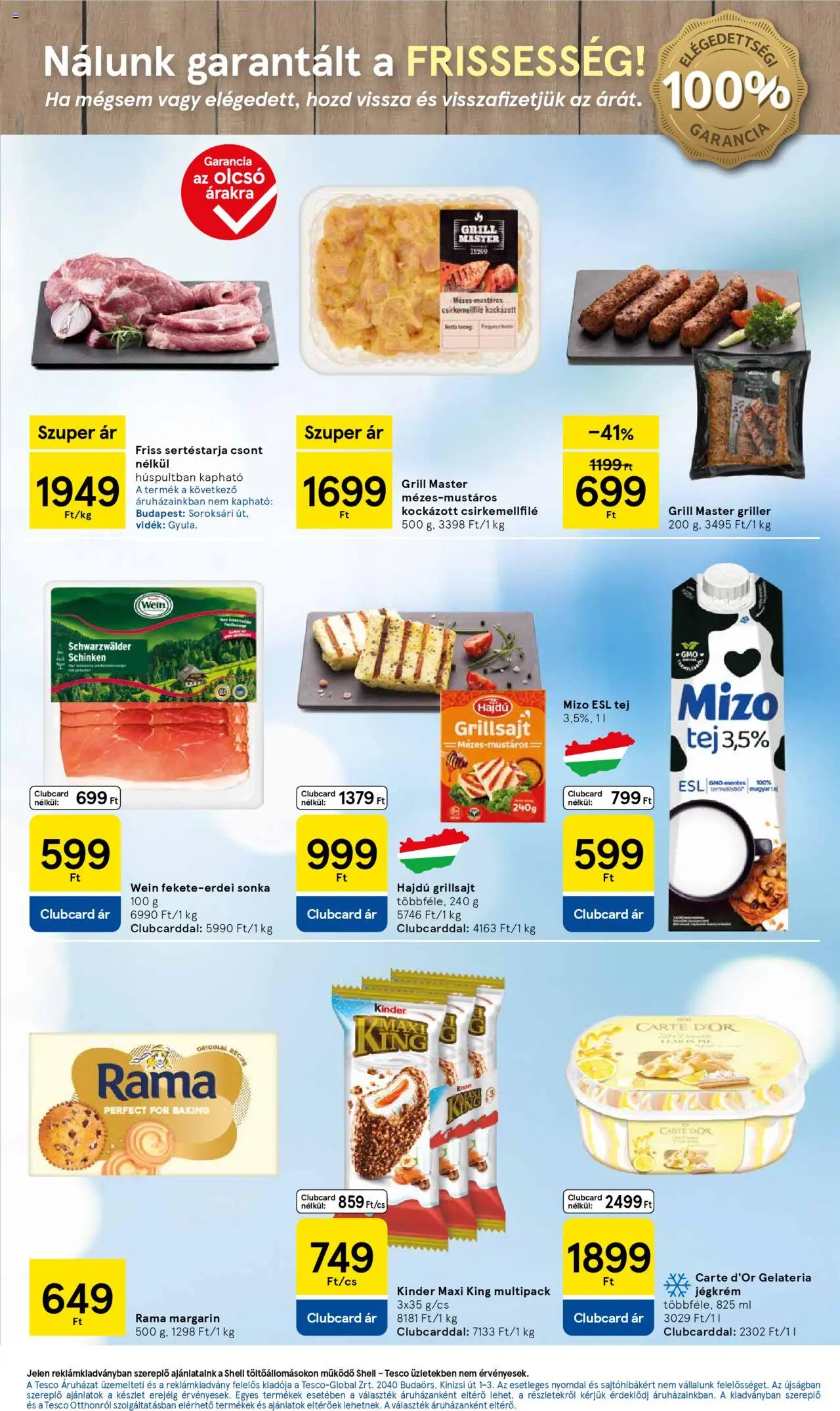 Tesco akciós ujság - amely érvényes a következő dátumtól: 07.08.2025 | Oldal: 3 | Termékek: Grill, Rama, Sonka, Tej