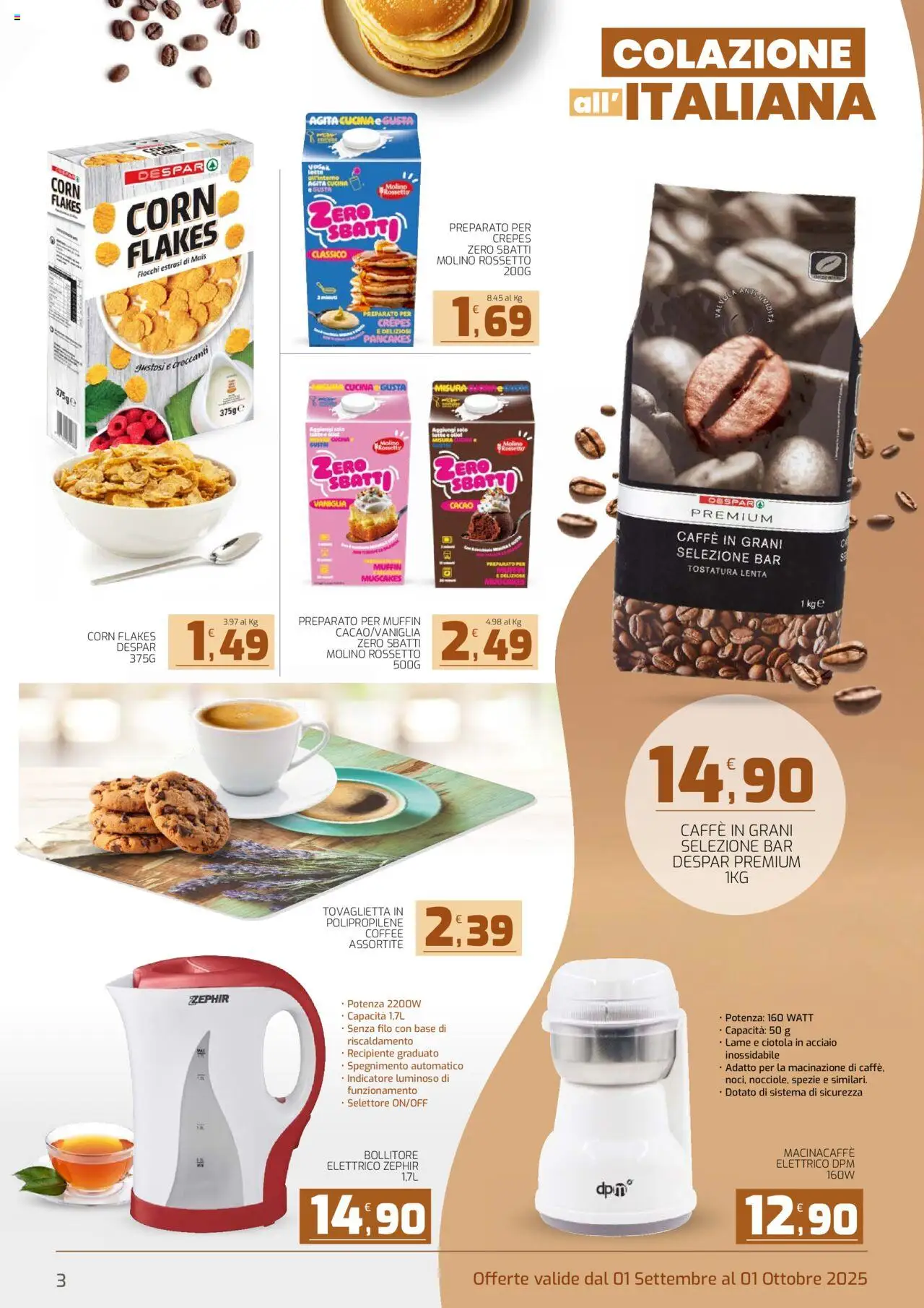 Volantino Interspar del 05.09.2025 | Pagina: 3 | Prodotti: Latte, Muffin, Bollitore, Ciotola
