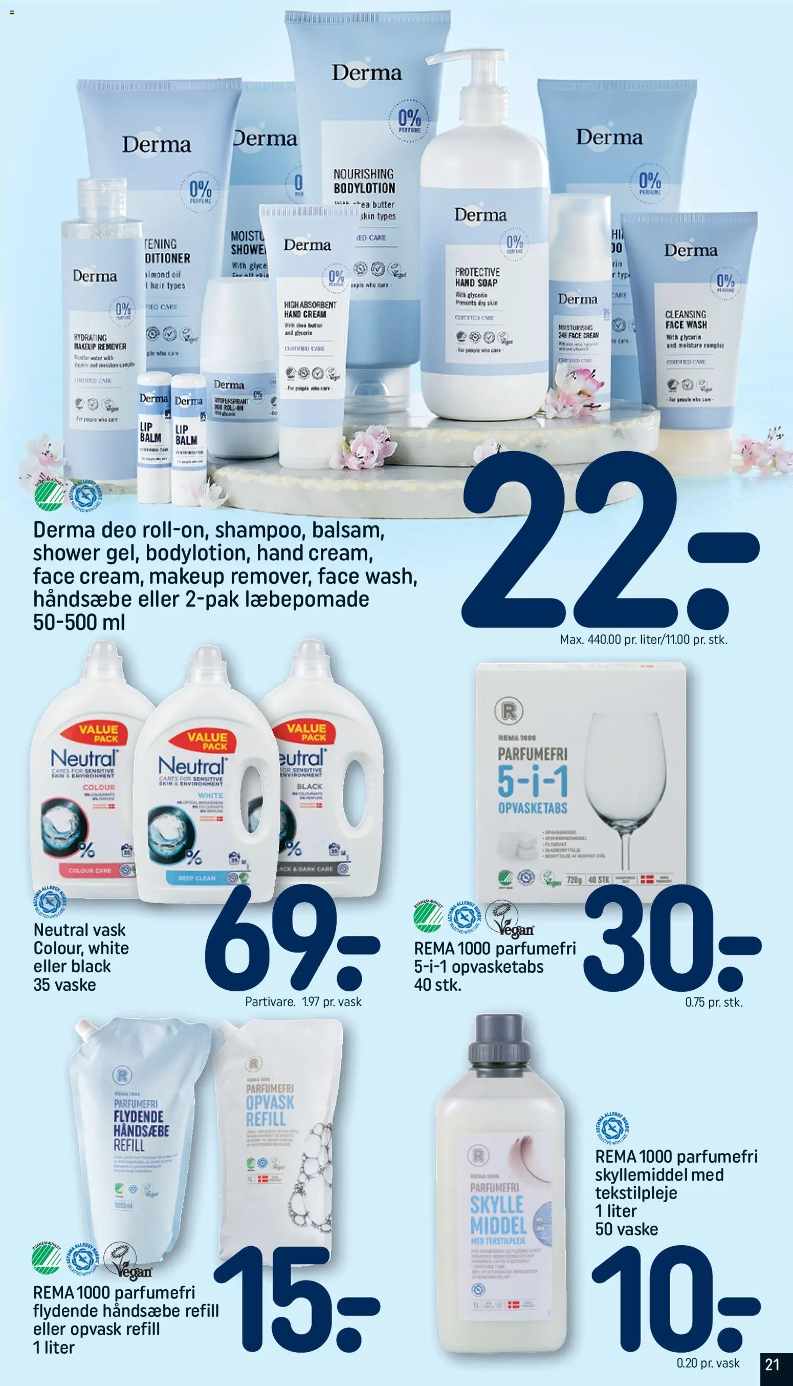 Rema 1000 tilbudsavis – gyldig fra 18.01.2026 | Side: 21 | Produkter: Makeup, Skyllemiddel, Tablets