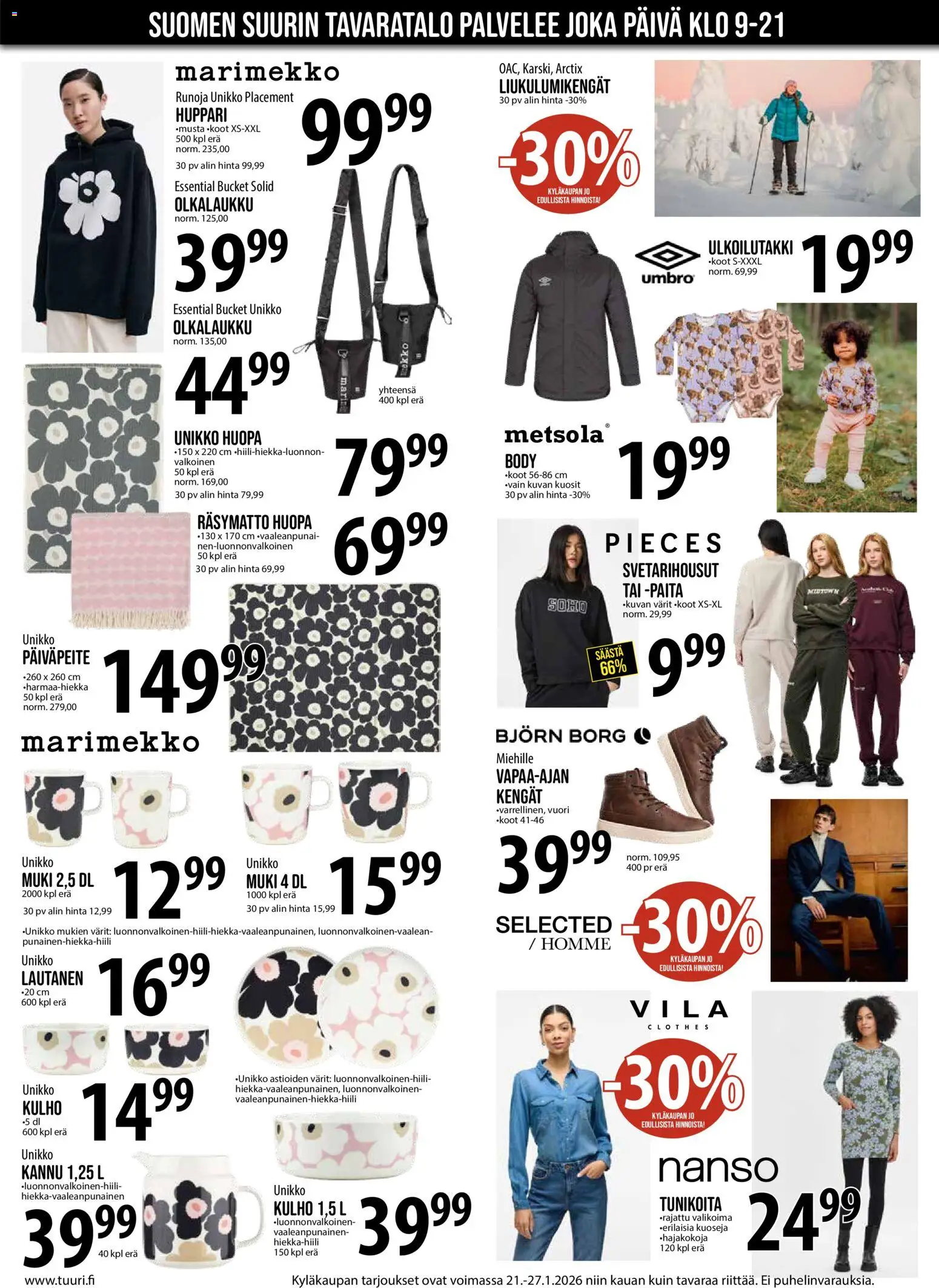Tuuri tarjoukset – voimassa 21.01.2026 alkaen | Sivu: 3 | Tuotteet: Muki, Päiväpeite, Paita, Lautanen