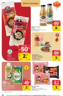 Carrefour folder week 7 - Voorbeeld van een folder van Carrefour, geldig van 11.02.2026 | Pagina: 20 | Producten: Noedels, Rijstnoedels, Kip, Groenten
