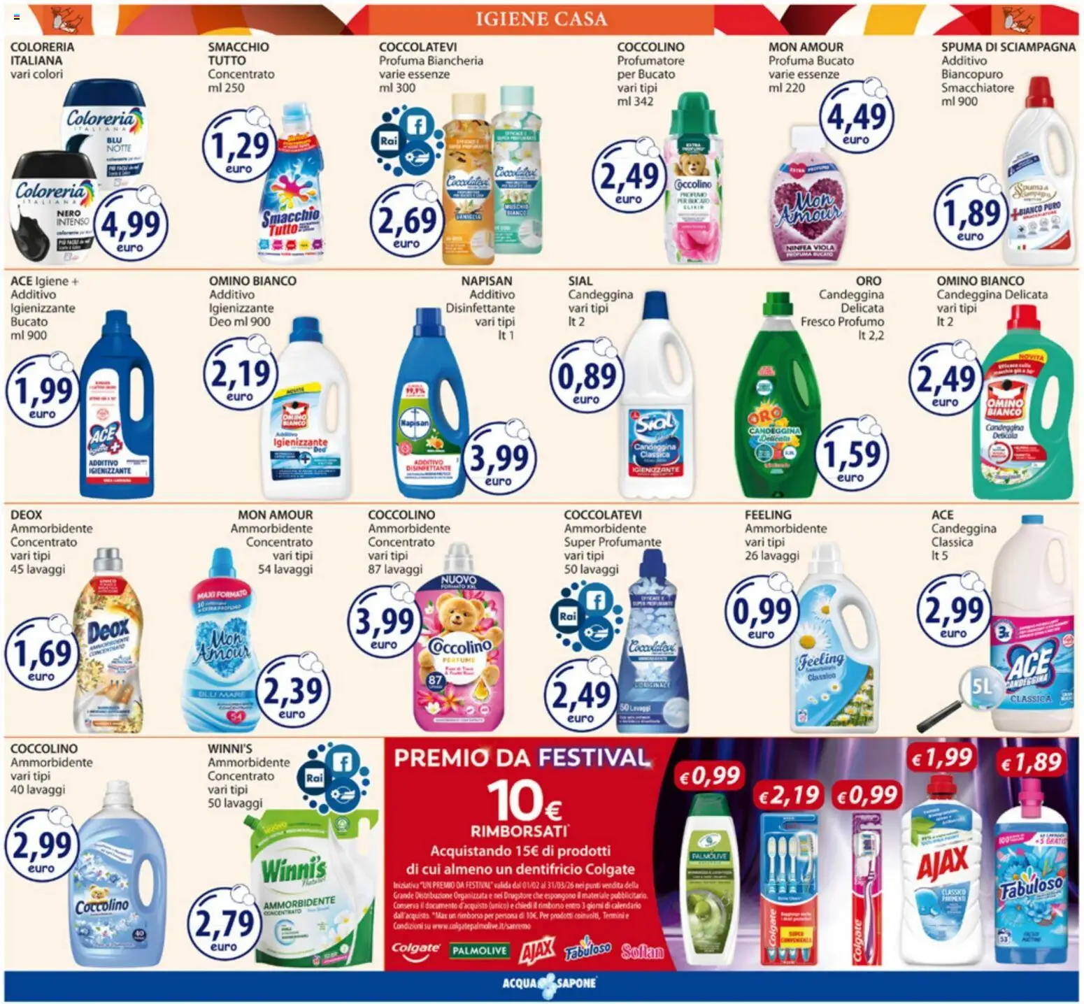 Volantino Acqua e Sapone del 09.03.2026 | Pagina: 19 | Prodotti: Sapone, Dentifricio, Smacchiatore, Candeggina