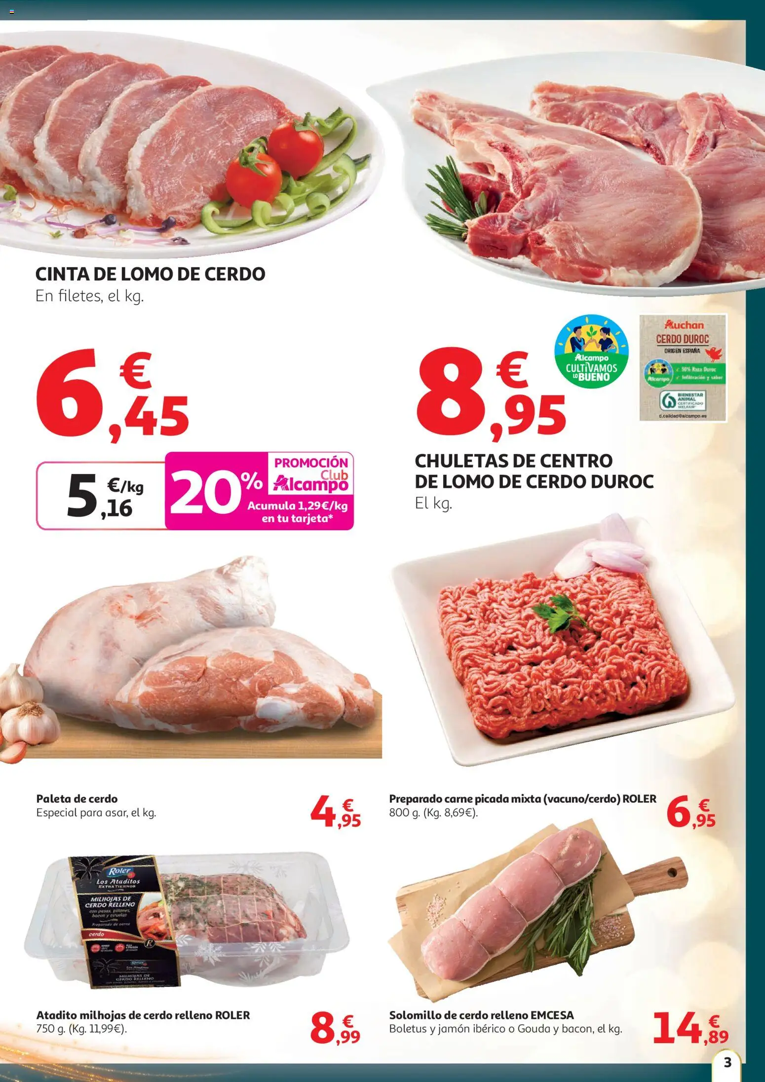 Alcampo - HP catalan  │ válido desde el 11.12.2025 | Página: 3 | Productos: Solomillo de cerdo, Jamón ibérico, Jamón, Cerdo