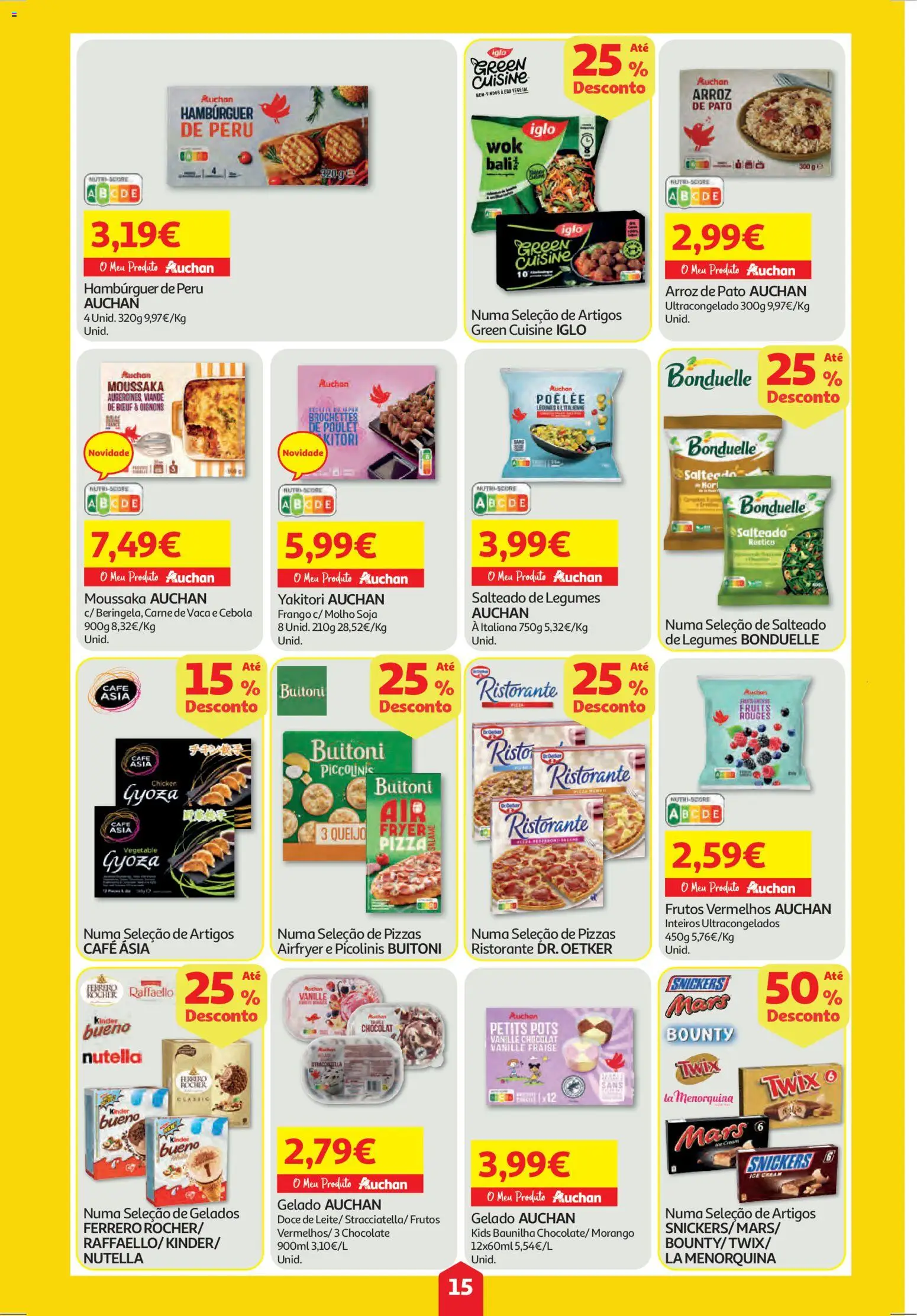 Auchan folheto │ válido de 30.04.2026 | Página: 15 | Produtos: Cebola, Gelado, Chocolate, Salame