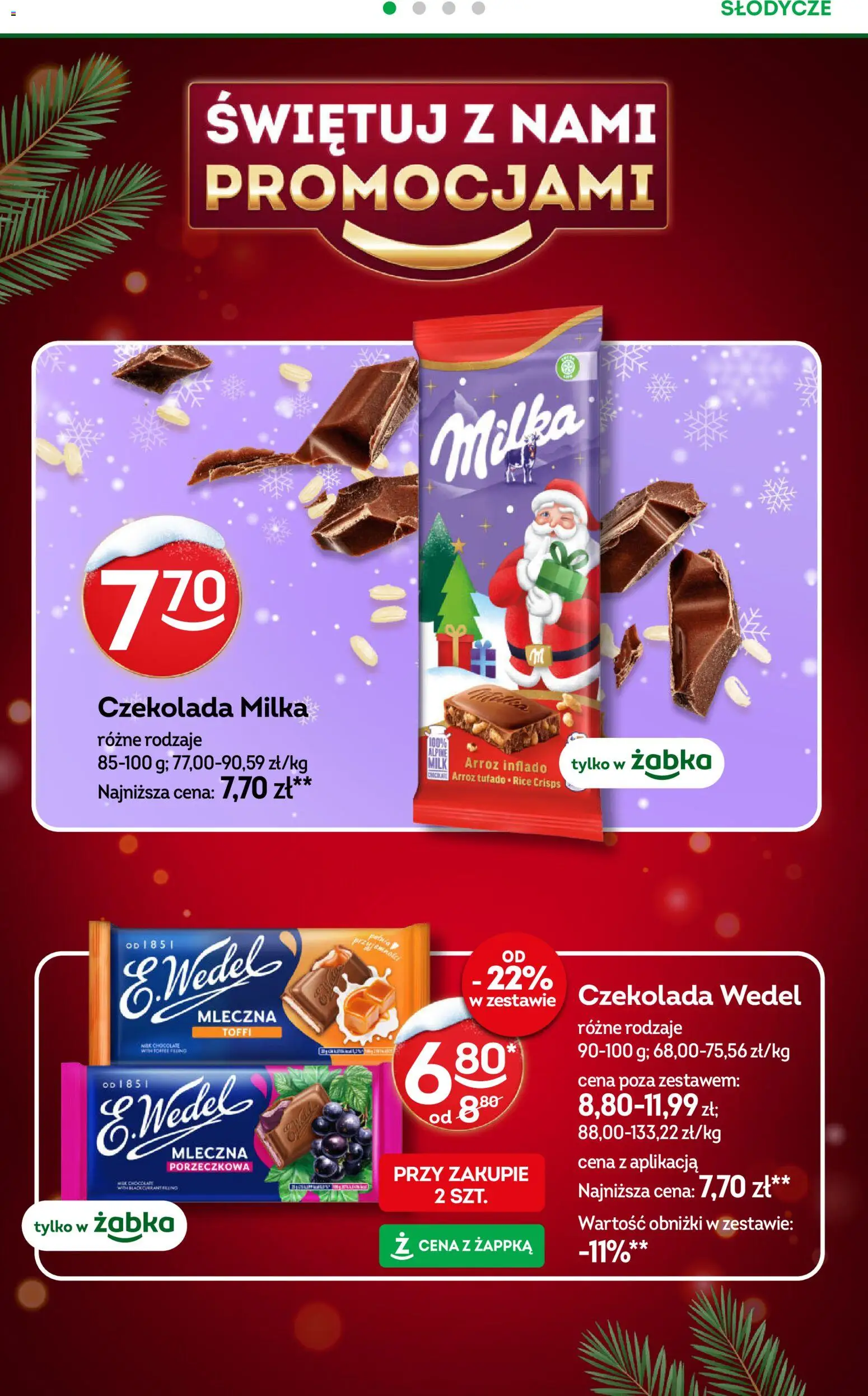 Żabka Gazetka od 17.12.2025 | Strona: 14 | Produkty: Słodycze, Czekolada milka, Milka, Czekolada