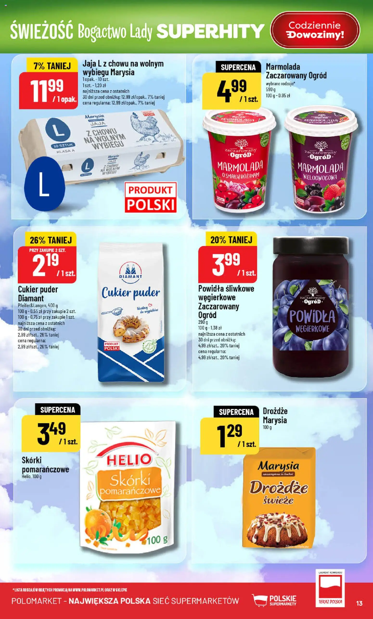 POLOmarket Gazetka od 04.02.2026 | Strona: 13 | Produkty: Cukier puder, Puder, Jaja, Cukier