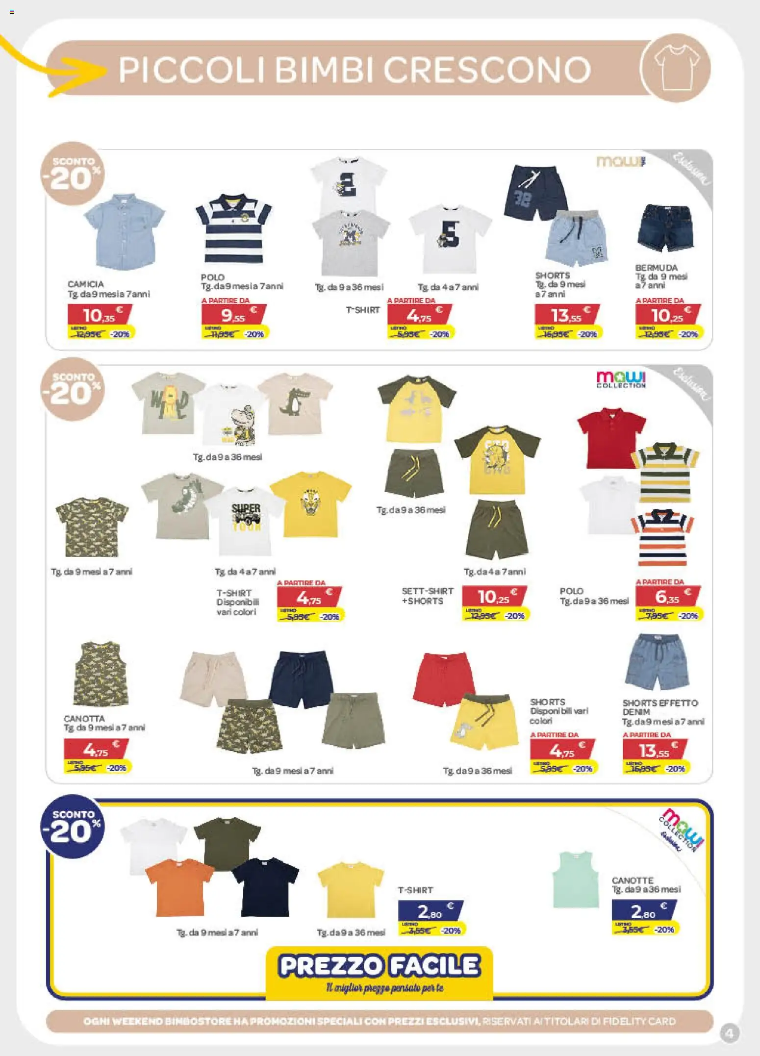 Volantino Bimbo store del 02.04.2026 | Pagina: 4 | Prodotti: Camicia, Canotta, Bermuda, Polo