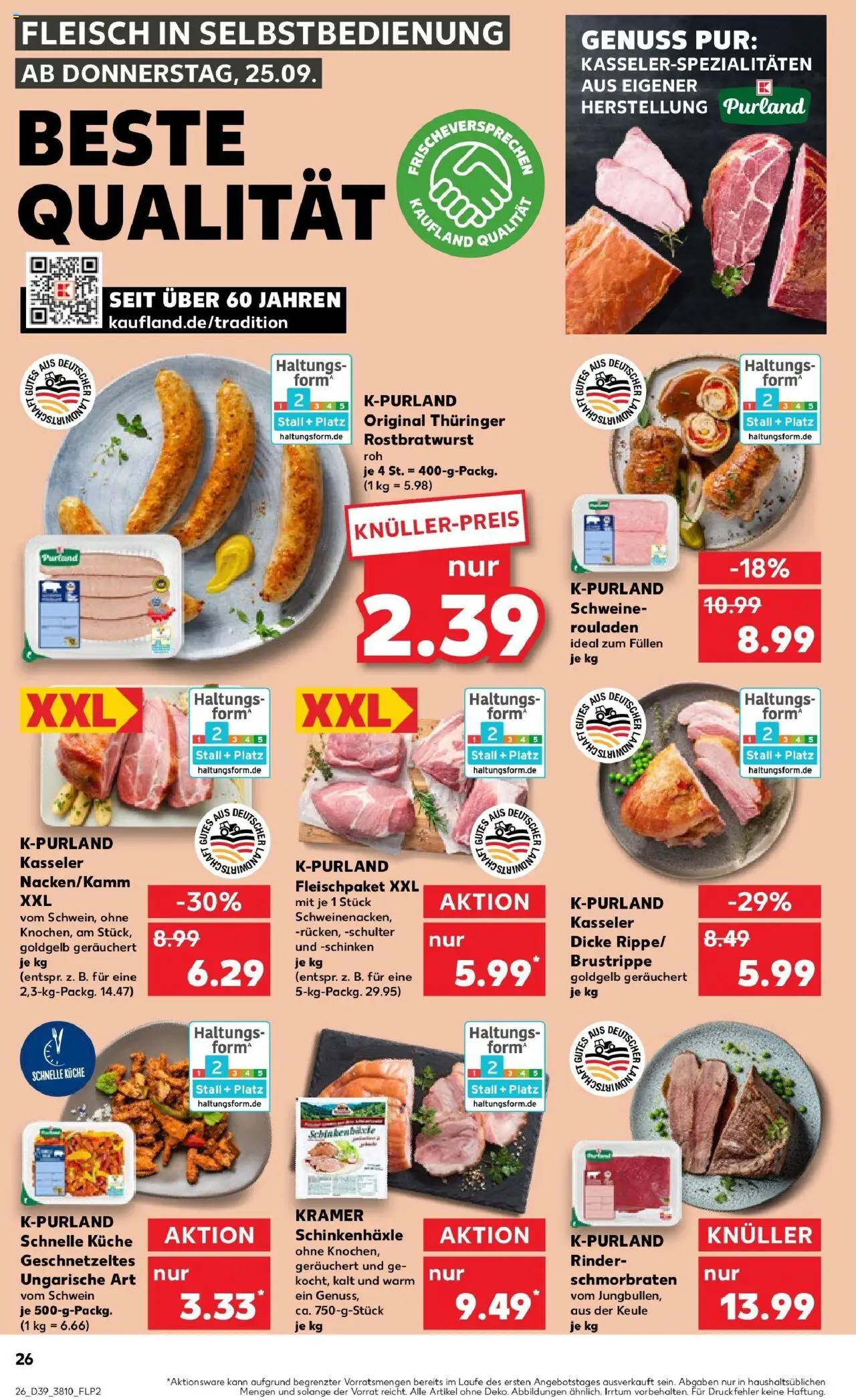 Kaufland prospekt Oranienburg	 – gültig ab 28.09.2025 | Seite: 26 | Produkte: Küche, Schinken, Fleisch