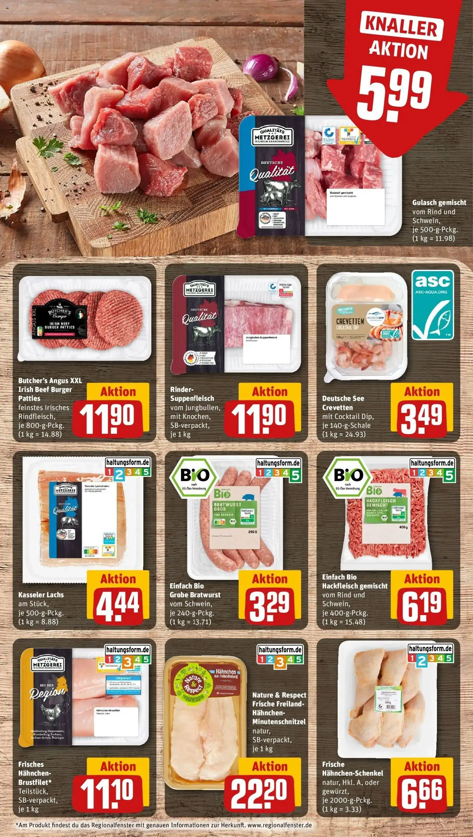 Rewe prospekt Frankfurt (Oder)	 – gültig ab 16.02.2026 | Seite: 12 | Produkte: Hahnchenschenkel, Bratwurst, Lachs, Gulasch