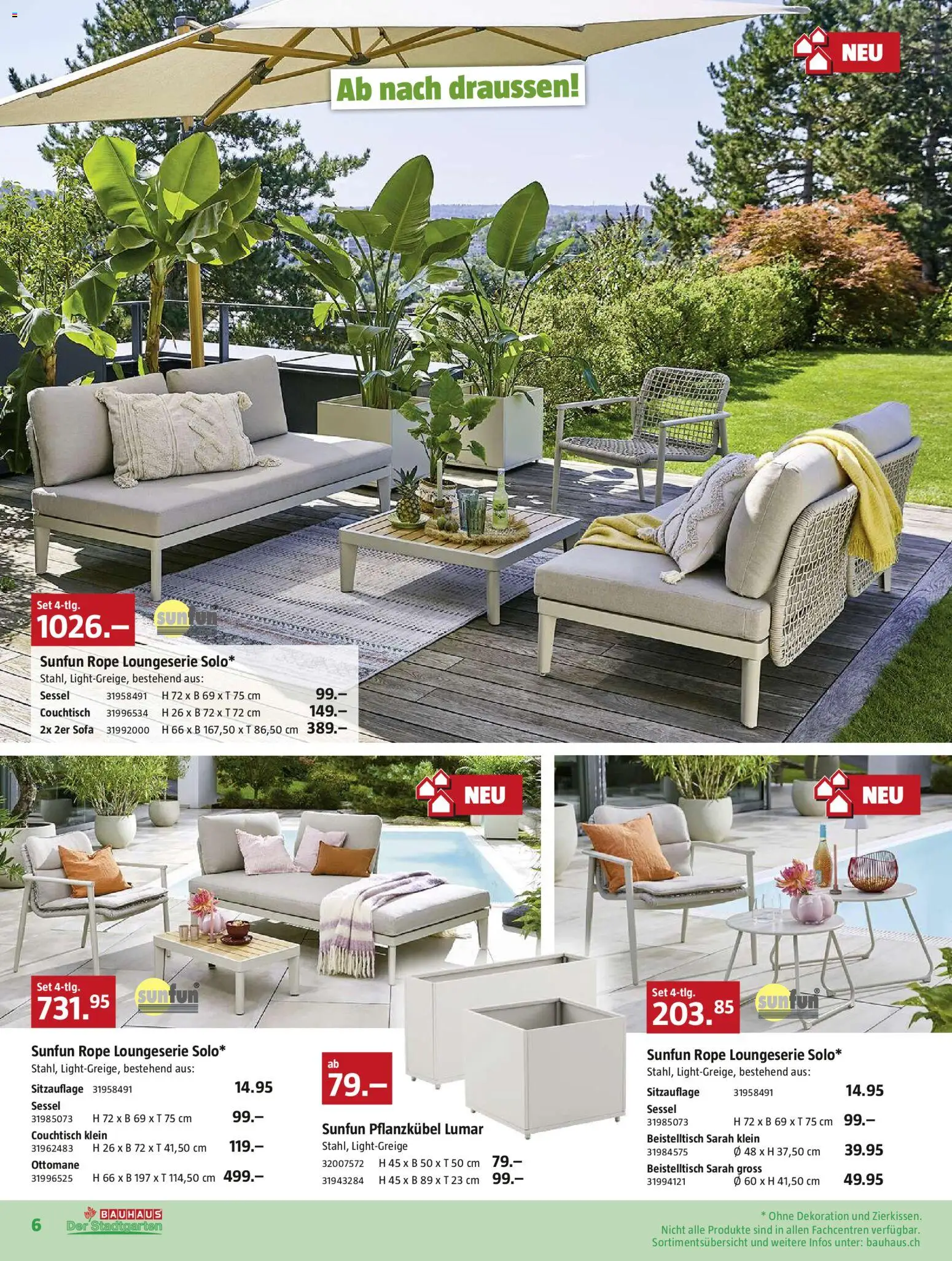 Bauhaus Aktionen – gültig ab 23.02.2026 | Seite: 6 | Produkte: Sofa, Sessel, Couchtisch, Beistelltisch