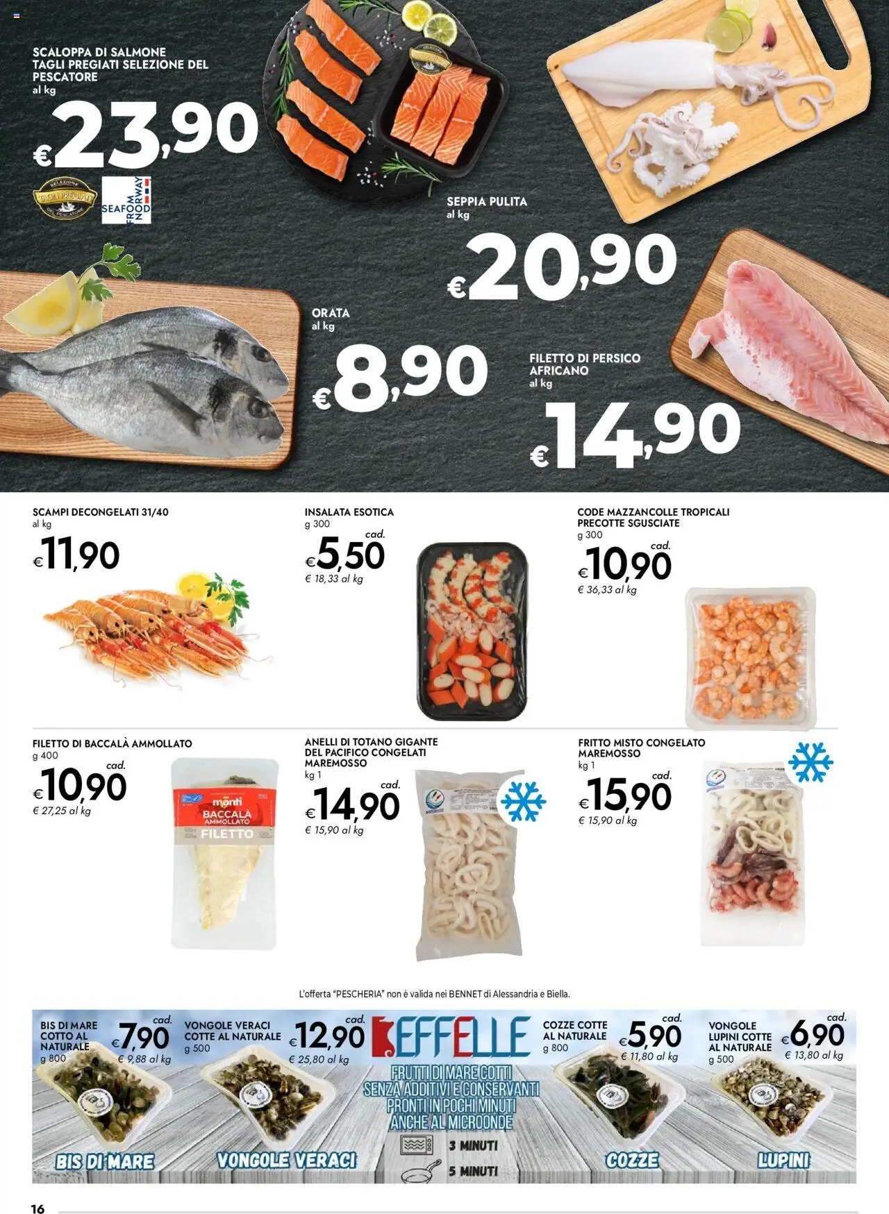 Volantino bennet del 14.08.2025 | Pagina: 16 | Prodotti: Lupini, Salmone, Frutti di mare, Totano