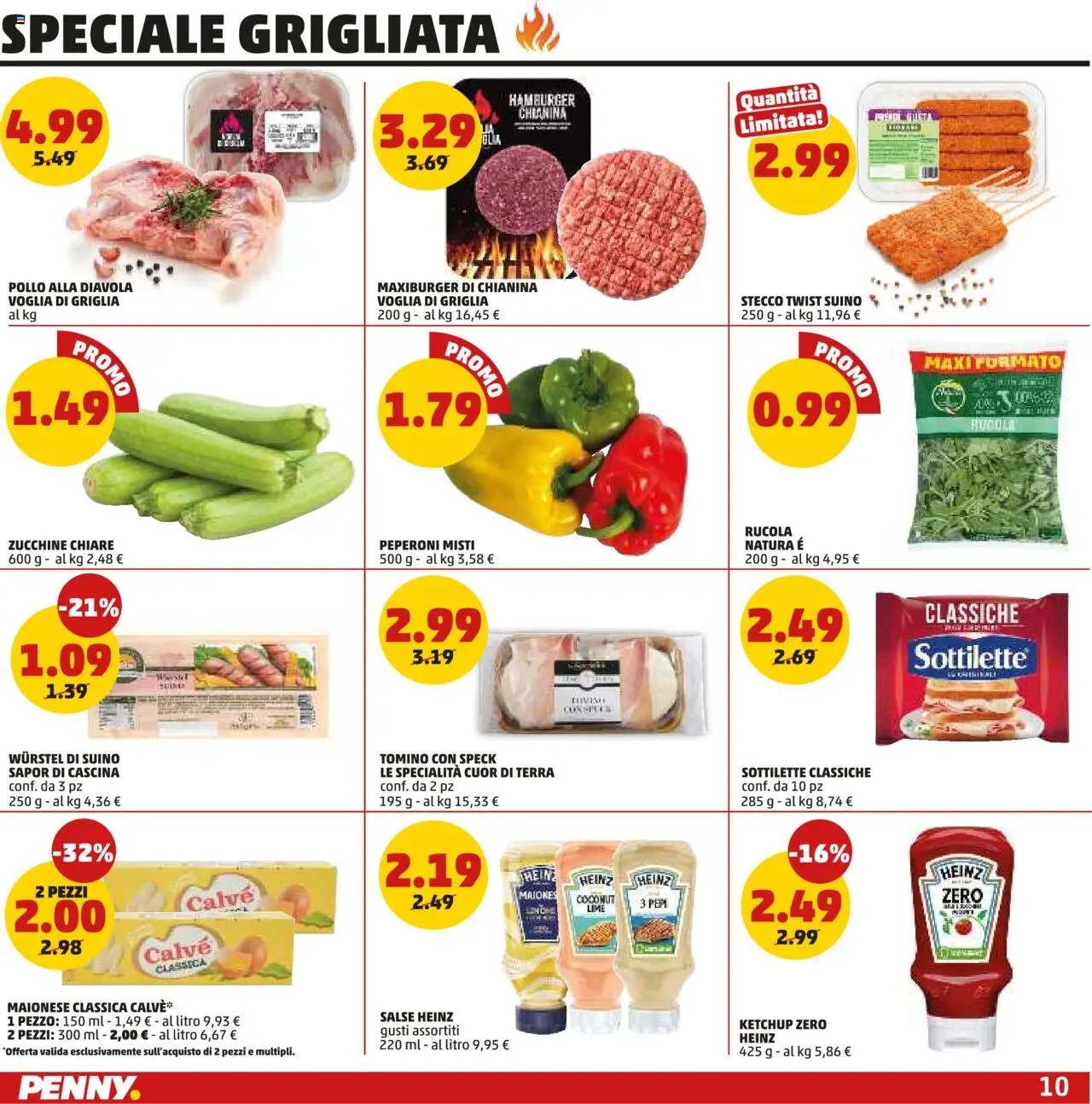 Volantino PENNY del 14.08.2025 | Pagina: 10 | Prodotti: Peperoni, Suino, Wurstel, Zucchine