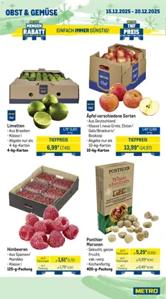 Metro Prospekt 	 ab 15.12.2025 gültig | Seite: 8 | Produkte: Limetten, Orangen, Gemüse, Kaki