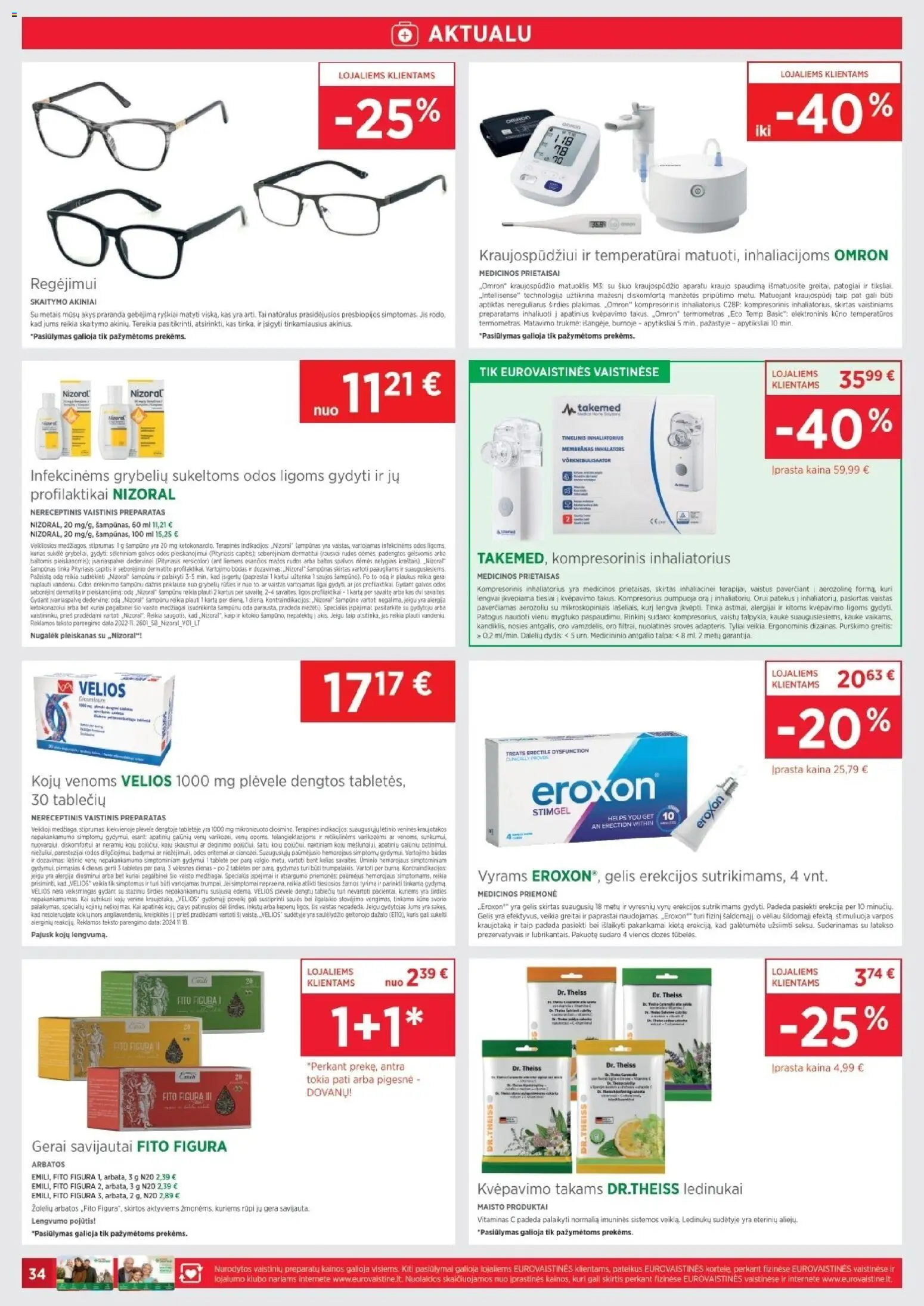 EUROVAISTINĖ akcijos nuo 31.03.2026 | Puslapis: 34 | Prekių: Šampūnas, Kaukė, Akiniai, Termometras