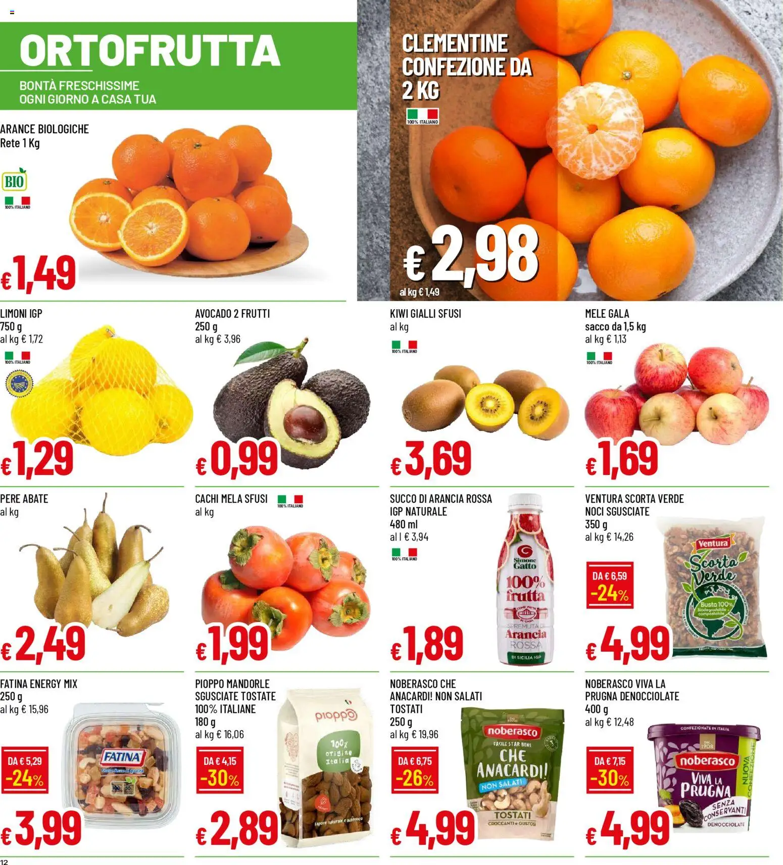 Volantino Galassia del 01.12.2025 | Pagina: 12 | Prodotti: Avocado, Noci, Anacardi, Arancia
