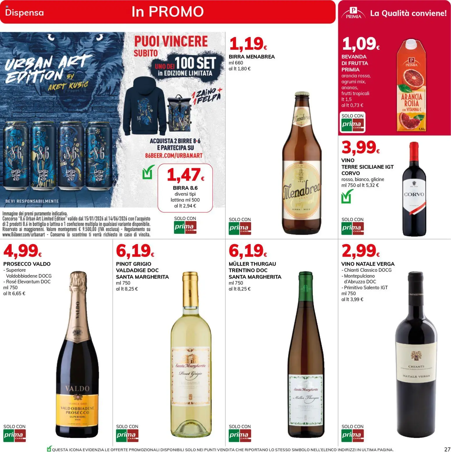 Volantino Basko del 24.02.2026 | Pagina: 27 | Prodotti: Felpa, Prosecco, Frutta, Arancia