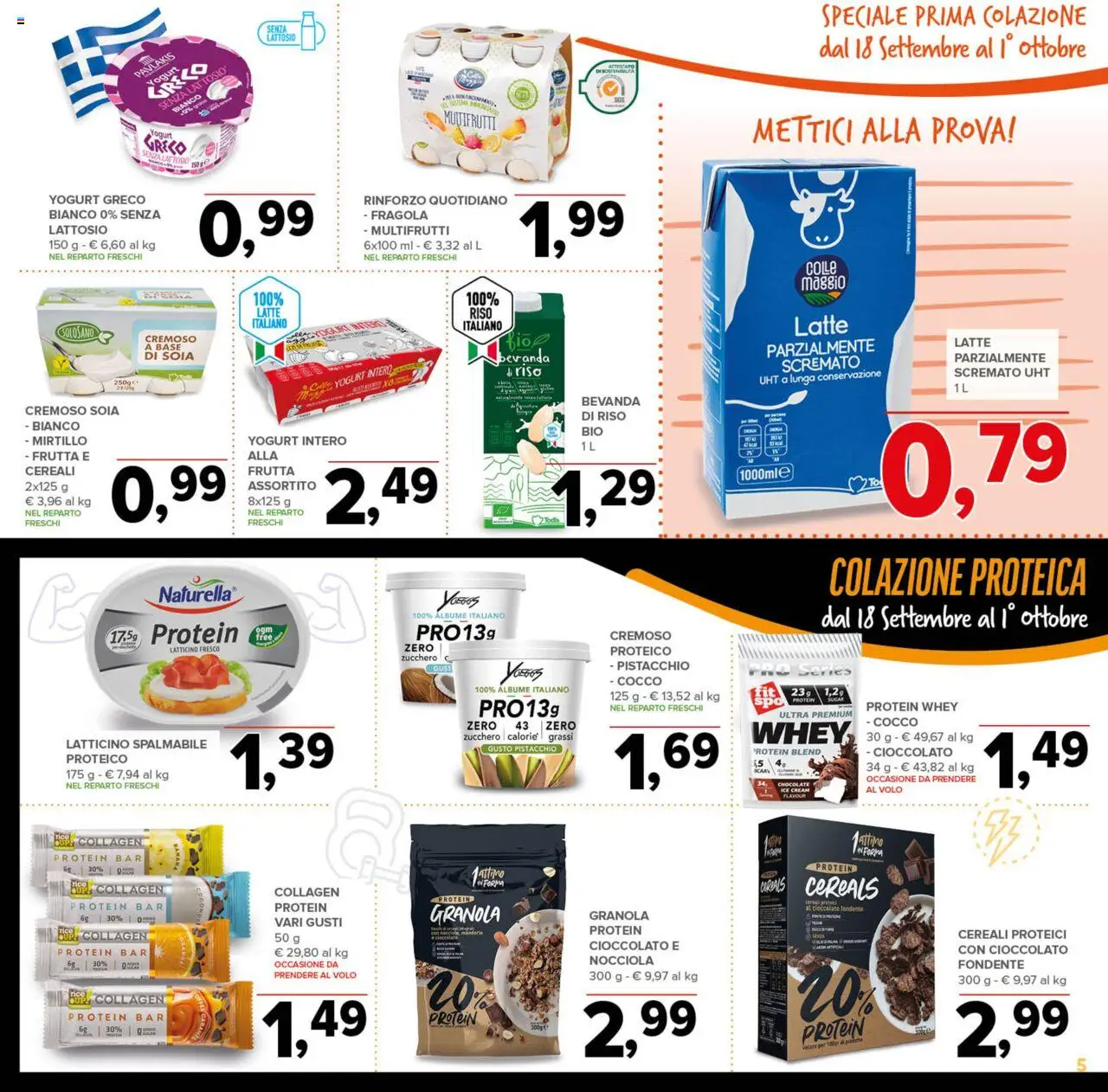 Volantino Todis del 18.09.2025 | Pagina: 5 | Prodotti: Yogurt greco, Yogurt, Cioccolato, Latte