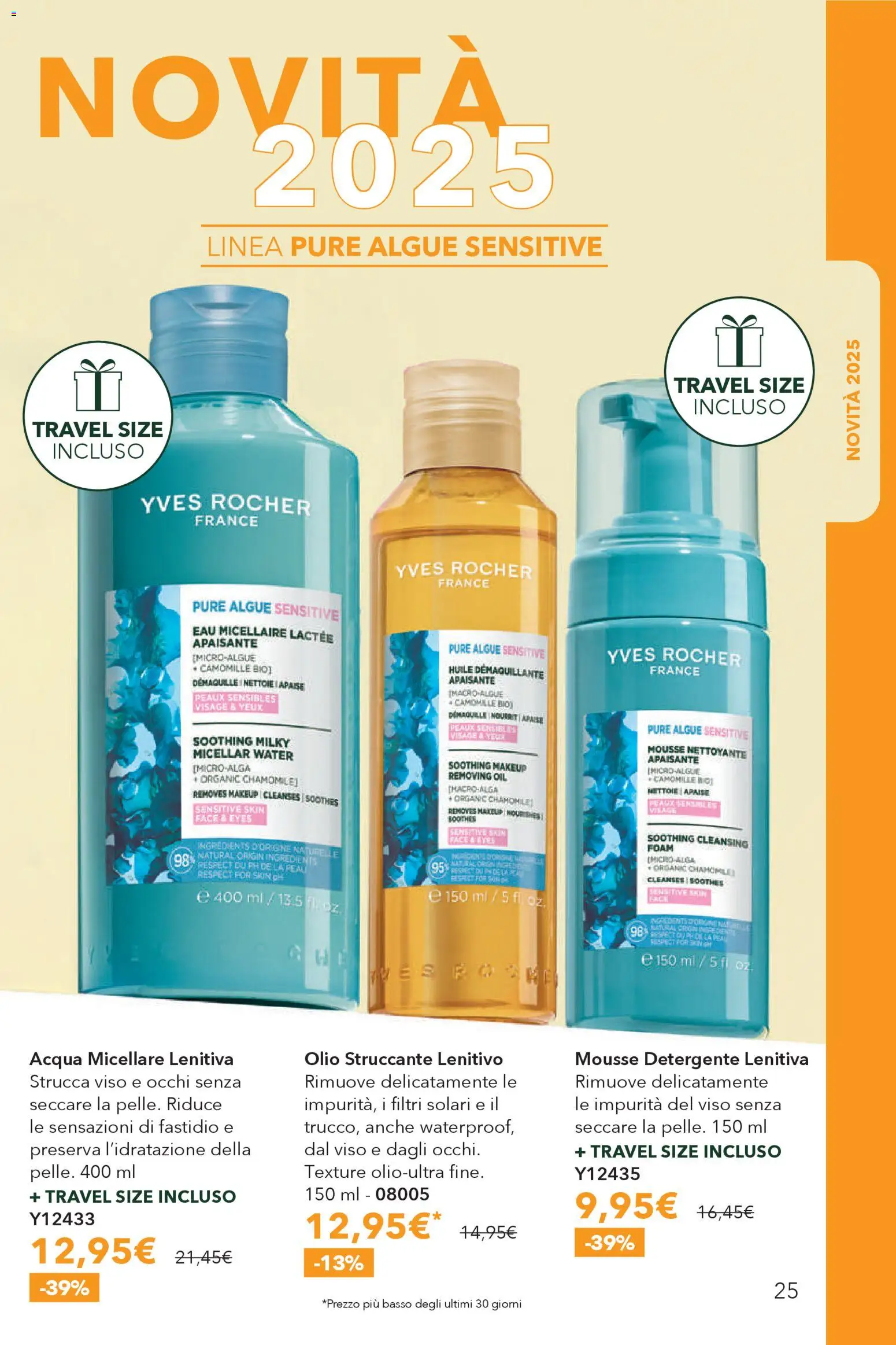 Volantino Yves Rocher del 16.12.2025 | Pagina: 25 | Prodotti: Acqua micellare, Detergente, Acqua, Olio