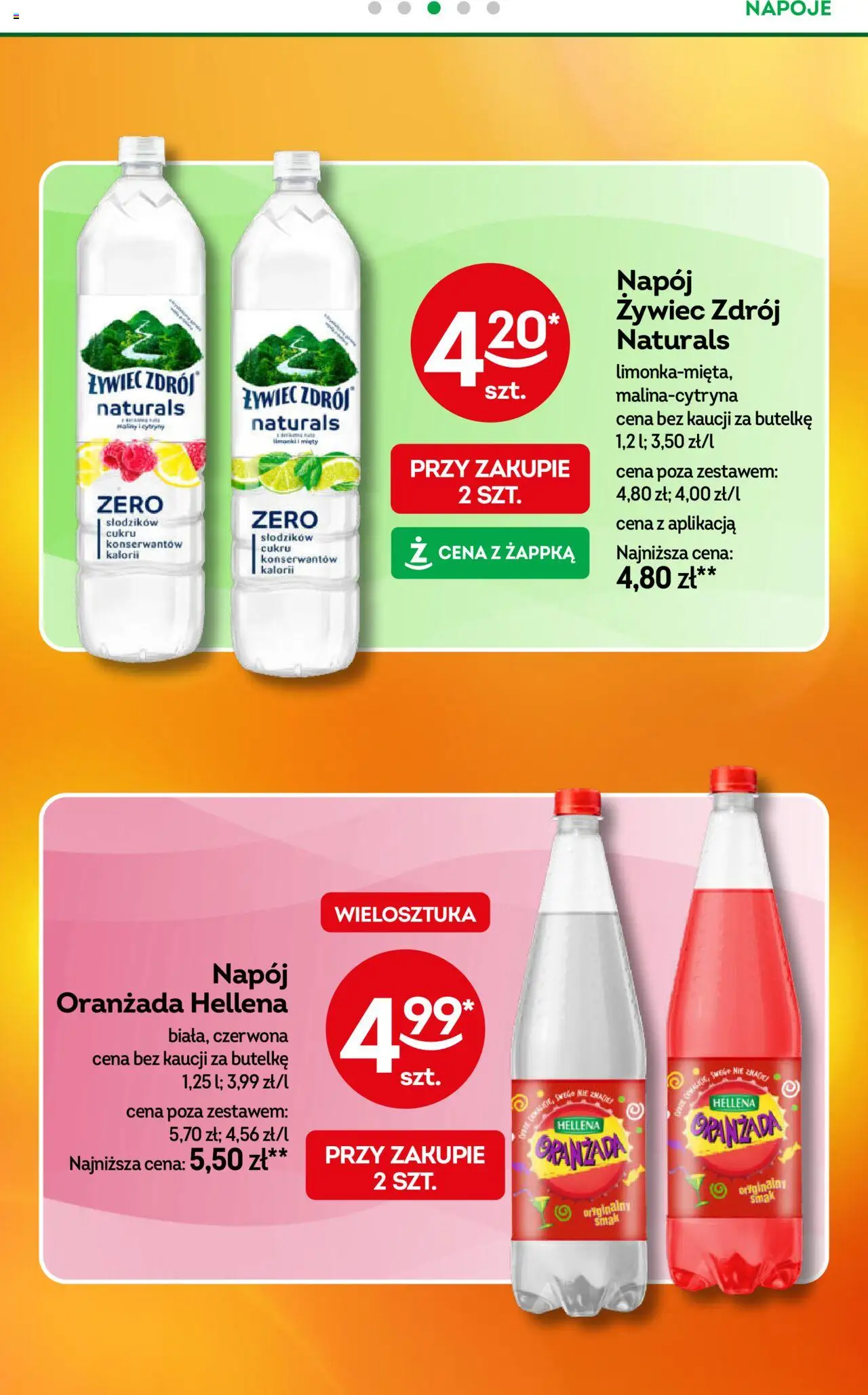 Żabka Gazetka od 08.10.2025 | Strona: 40 | Produkty: Maliny, Napoje, Oranżada hellena