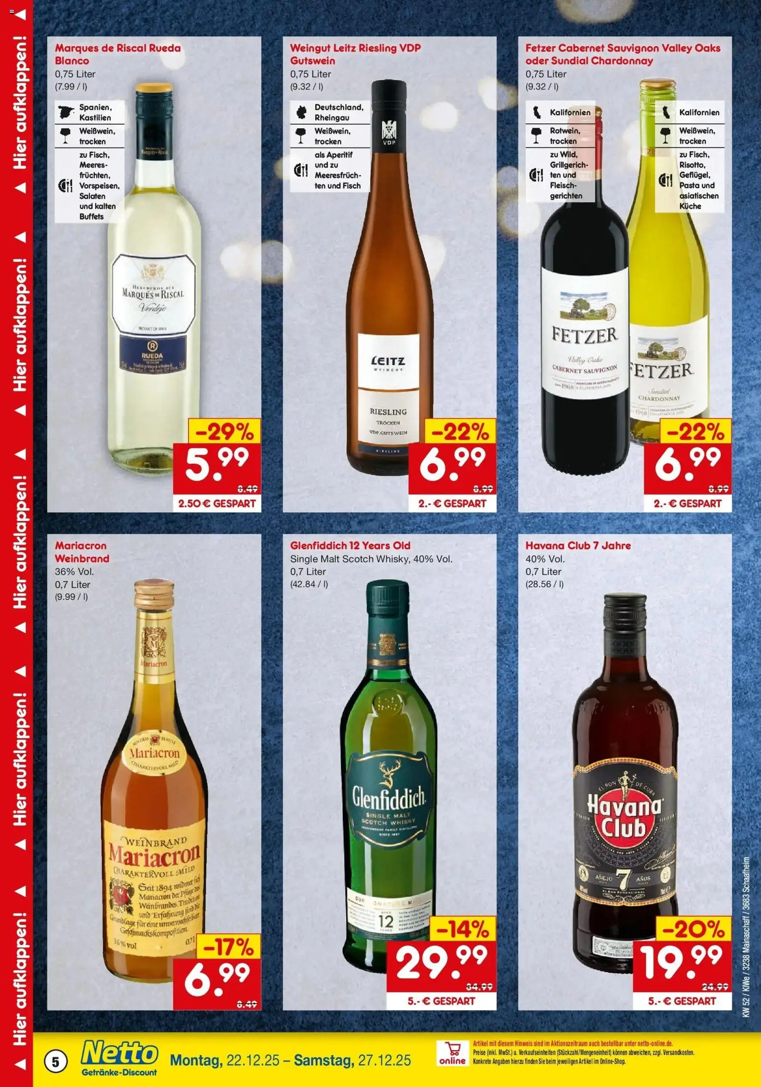 Netto Marken-Discount prospekt Mainaschaff	 – gültig ab 22.12.2025 | Seite: 5 | Produkte: Whisky, Mariacron, Fisch, Fleisch