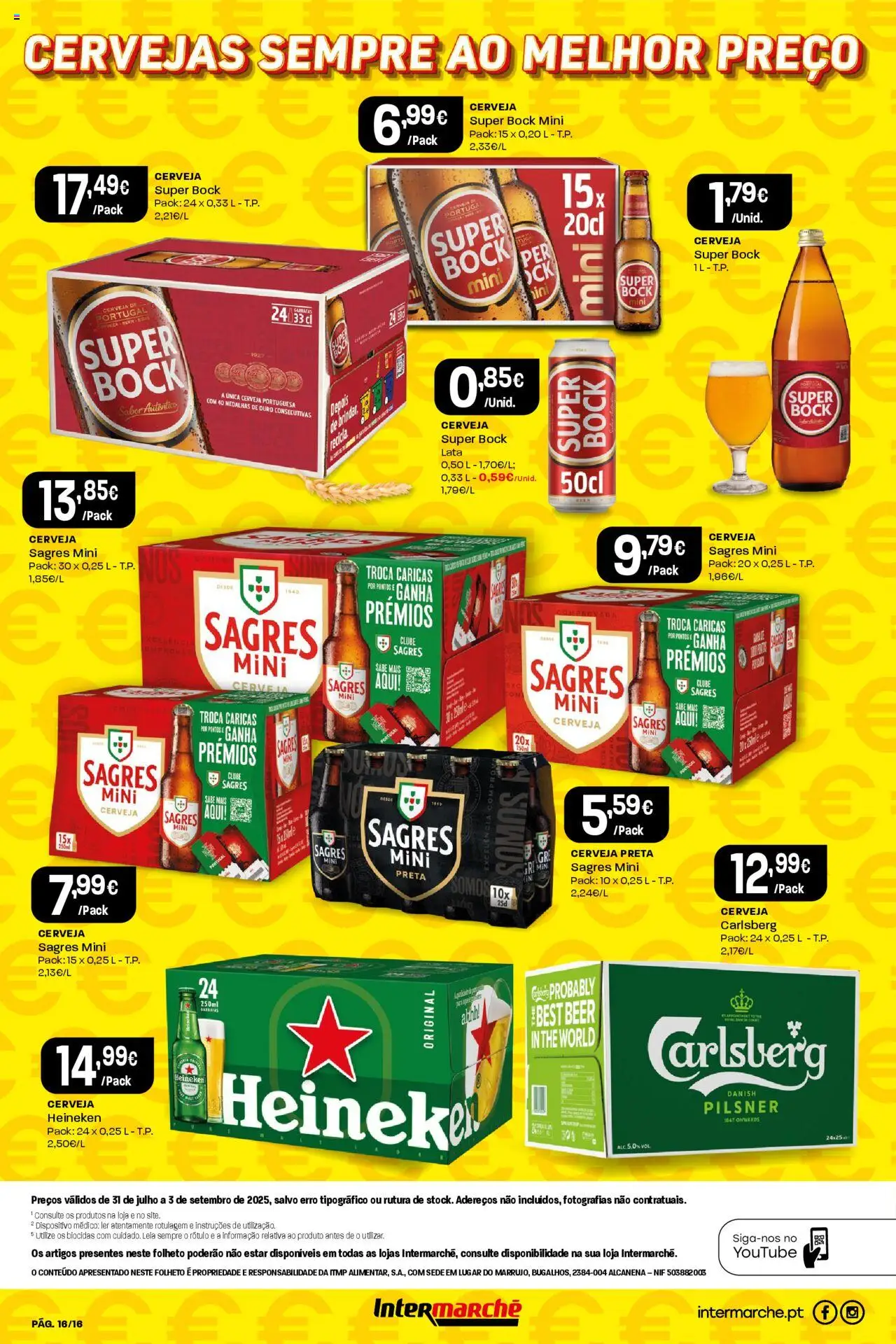 Intermarché folheto │ válido de 31.07.2025 | Página: 16 | Produtos: Super bock, Cerveja