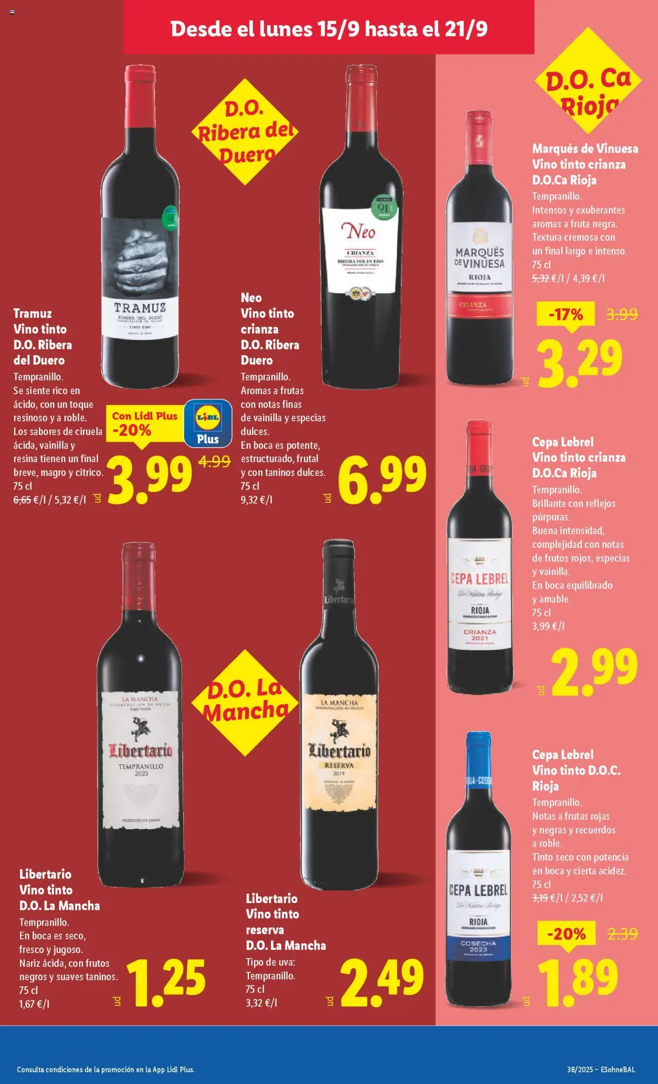 Lidl folleto │ válido desde el 15.09.2025 | Página: 15 | Productos: Vino