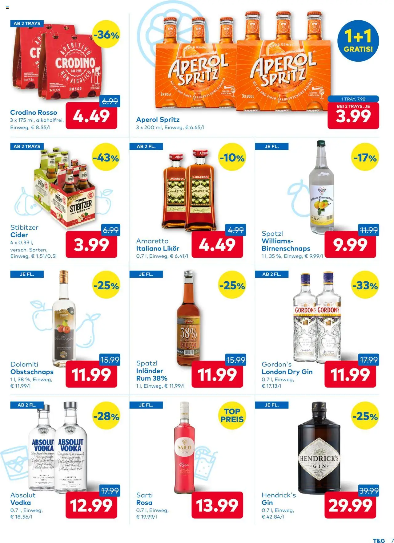 T&G Kärnten gültig ab 28.08.2025 | Seite: 7 | Produkte: Gin, Eis