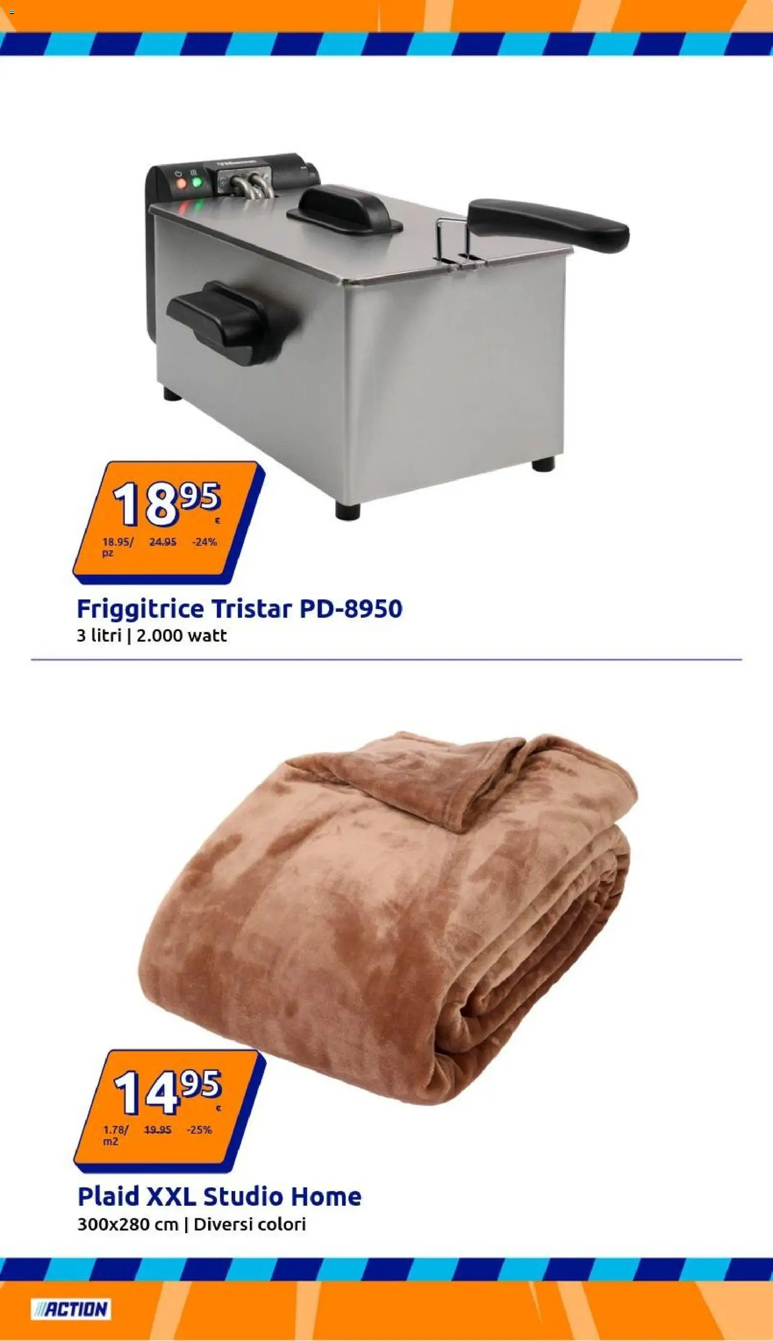 Volantino Action del 31.12.2025 | Pagina: 7 | Prodotti: Plaid, Friggitrice