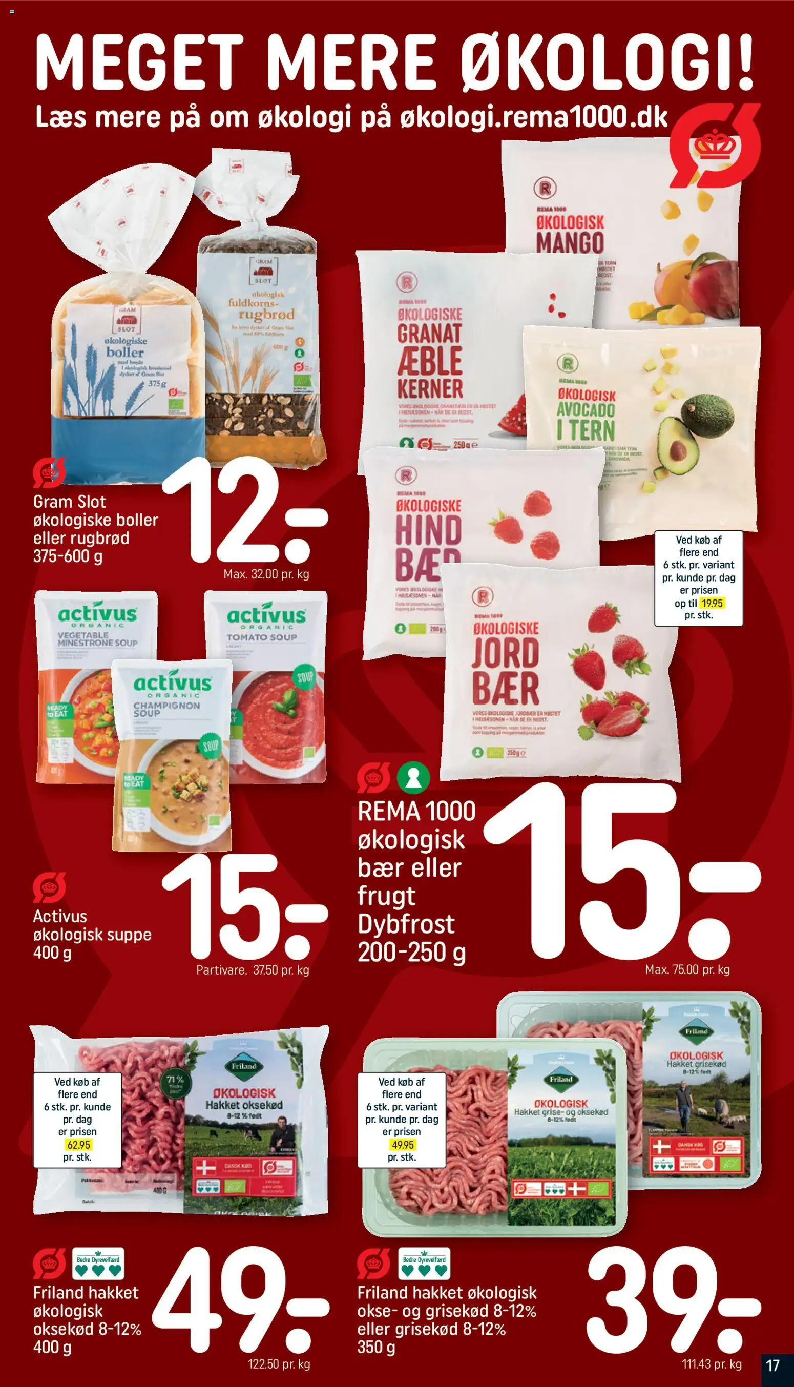 Rema 1000 tilbudsavis – gyldig fra 01.03.2026 | Side: 17 | Produkter: Mango, Champignon, Oksekød, Avocado