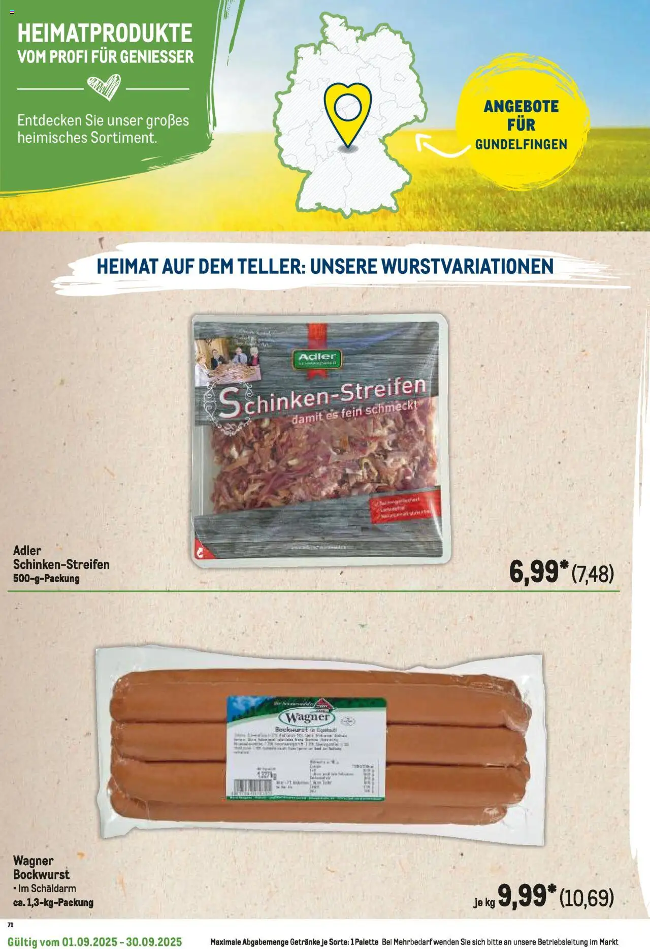 Metro Regionaler Flyer - gültig ab dem 01.09.2025 | Seite: 114 | Produkte: Bockwurst