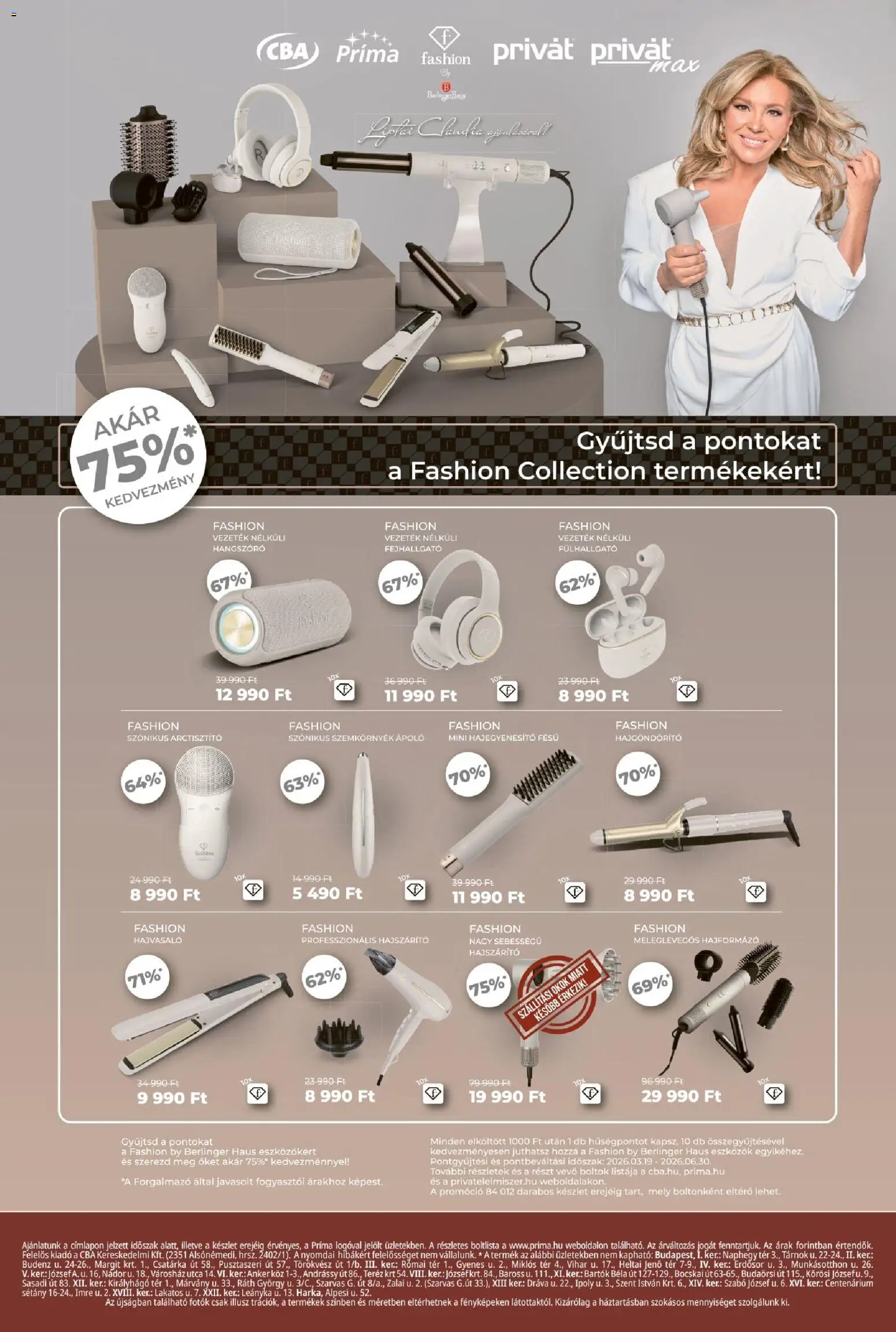 CBA Príma akciós ujság - amely érvényes a következő dátumtól: 23.04.2026 | Oldal: 12 | Termékek: Fejhallgató, Hajformázó, Hajvasaló, Hajszárító