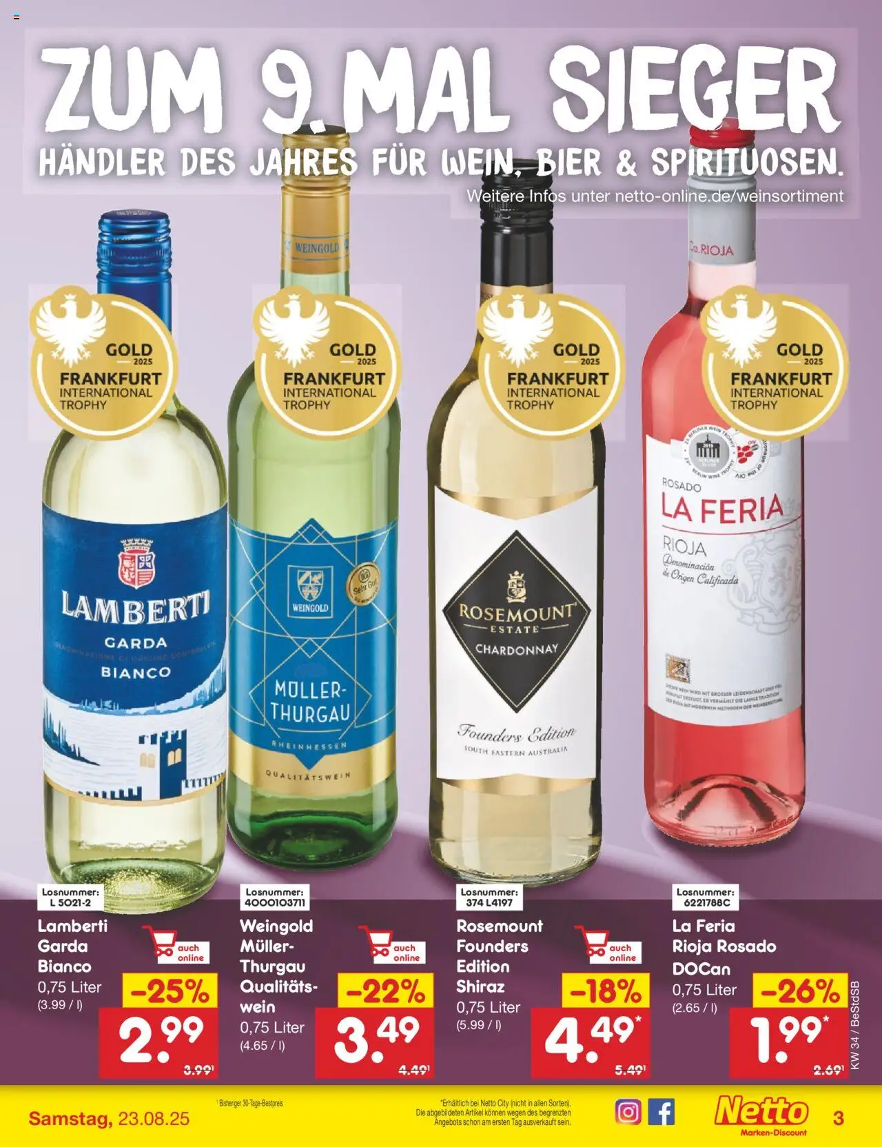 Netto Marken-Discount Prospekt 	 - gültig ab dem 18.08.2025 | Seite: 35 | Produkte: Bier, Wein