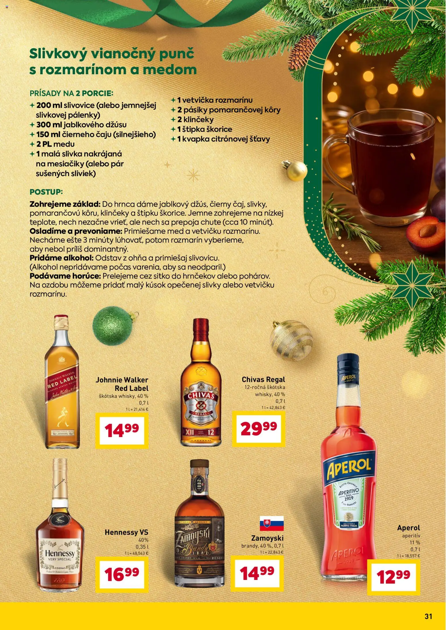 Nové Billa akcie – leták je platný od 10.12.2025 | Strana: 31 | Produkty: Regál, Aperitív, Whisky, Alkohol